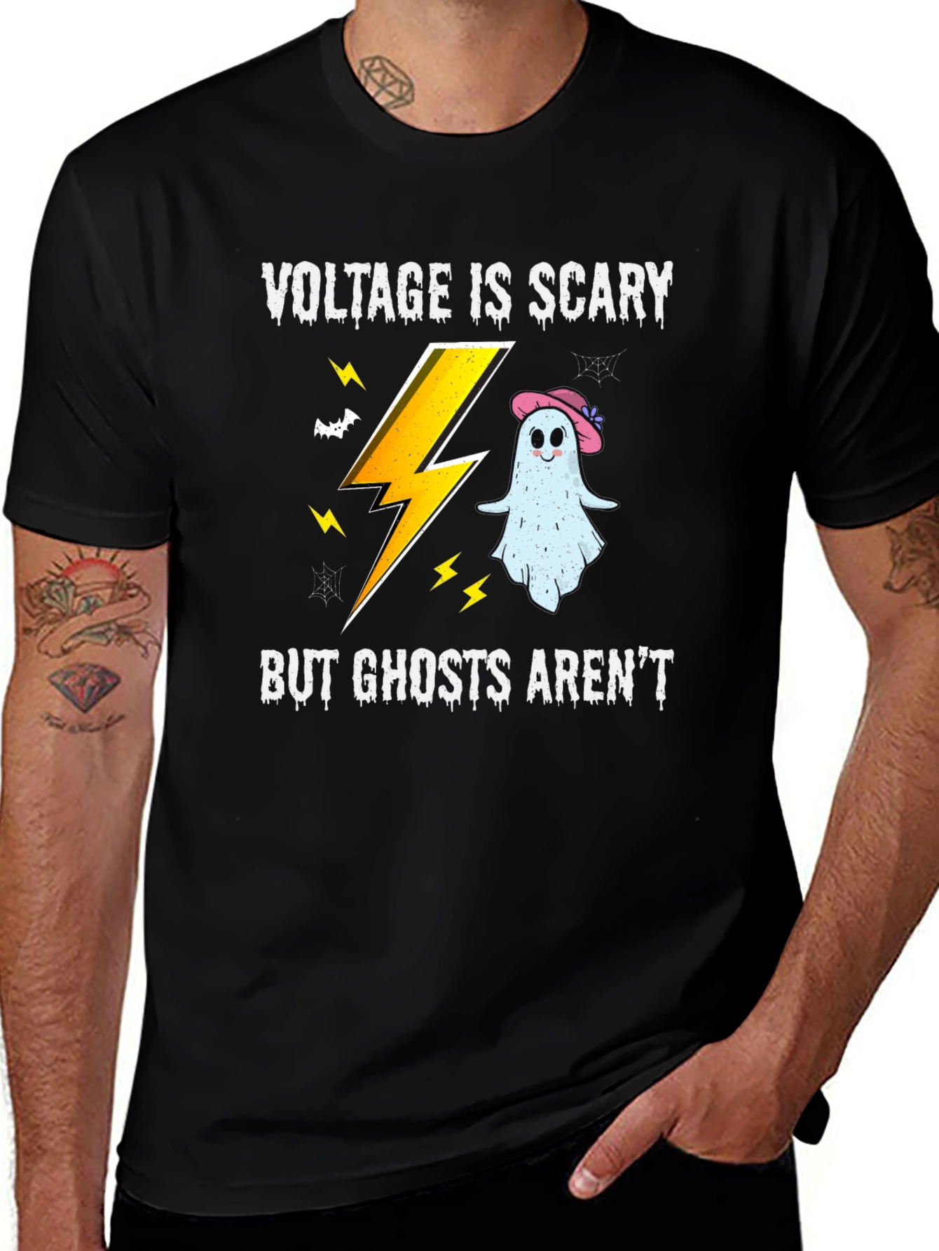 Variant 15 of Voltage Scary Ghosts Aren't Black T-Shirt