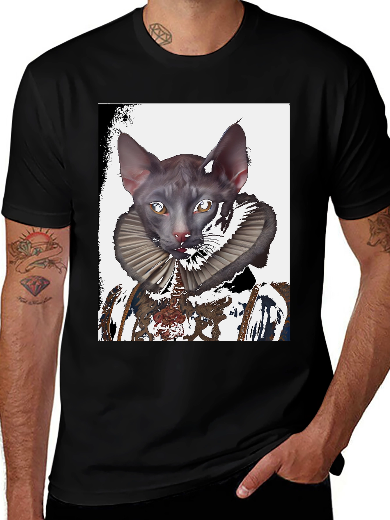 Variant 23 of Royal Cat Portrait Tee - Unique Pet Graphic T-Shirt