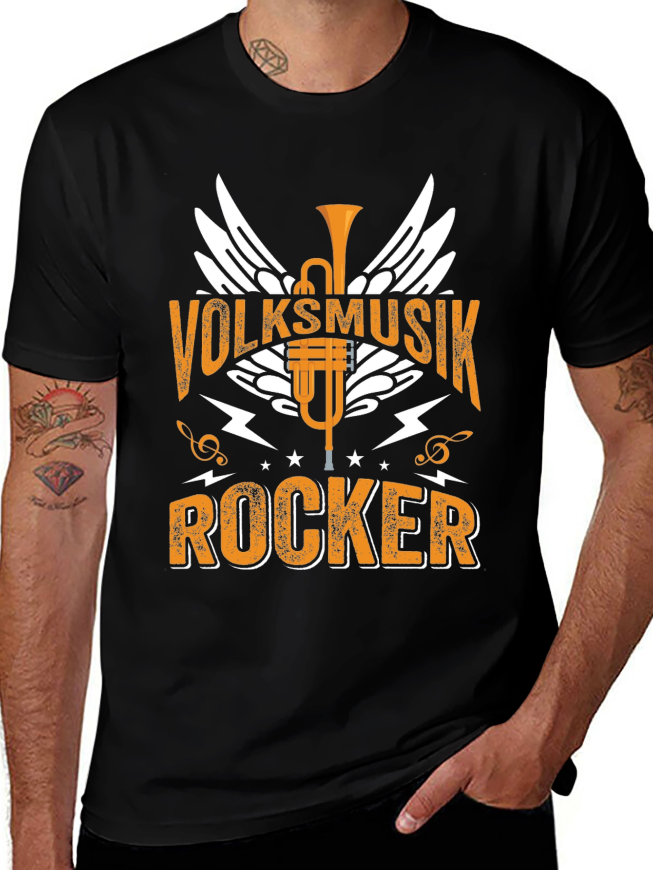Variant 23 of Volksmusik Rocker T-Shirt - Music Tee