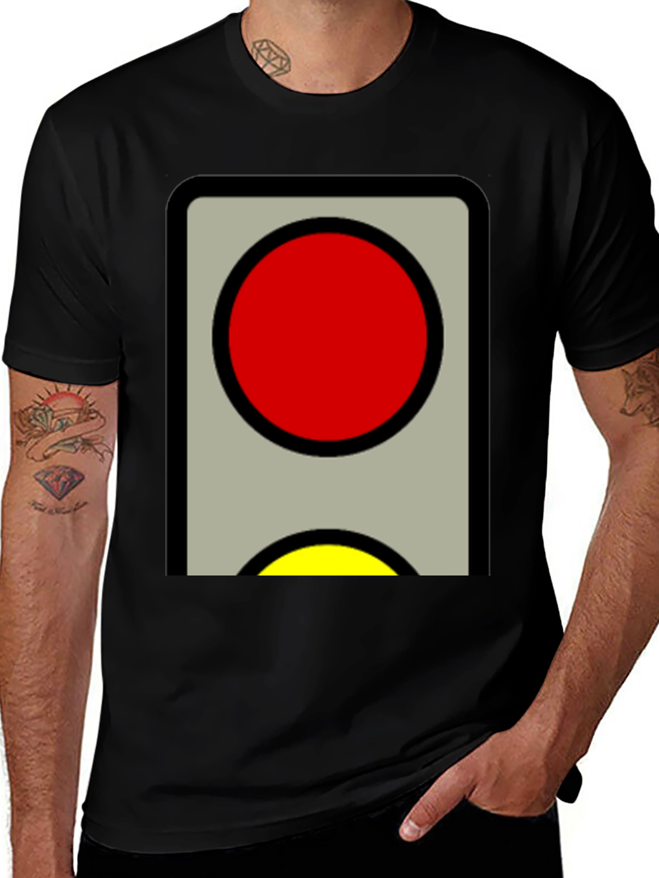 Variant 13 of Red and Yellow Traffic Light Graphic Tee