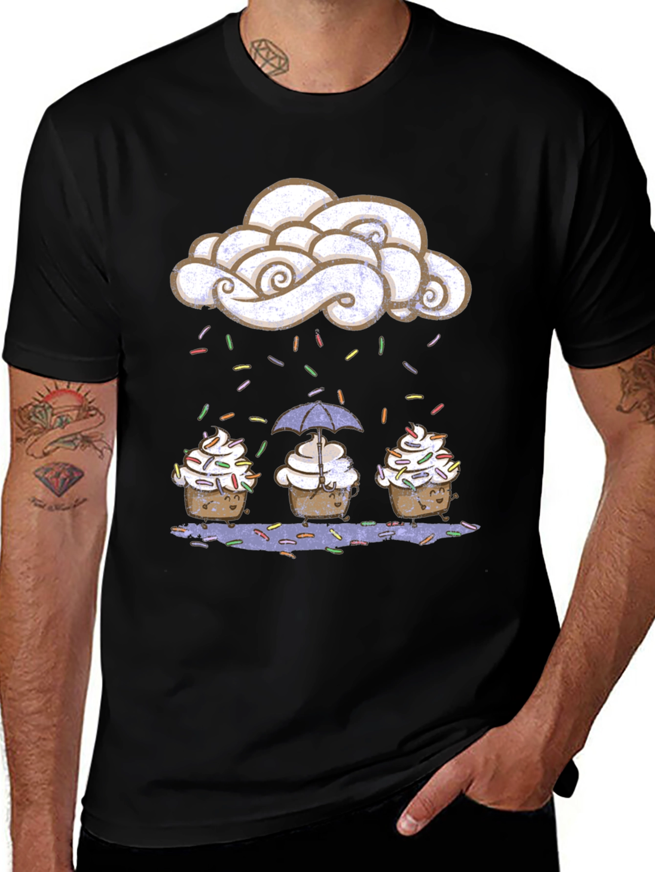 Variant 28 of Cupcake Rain Funny Graphic Tee