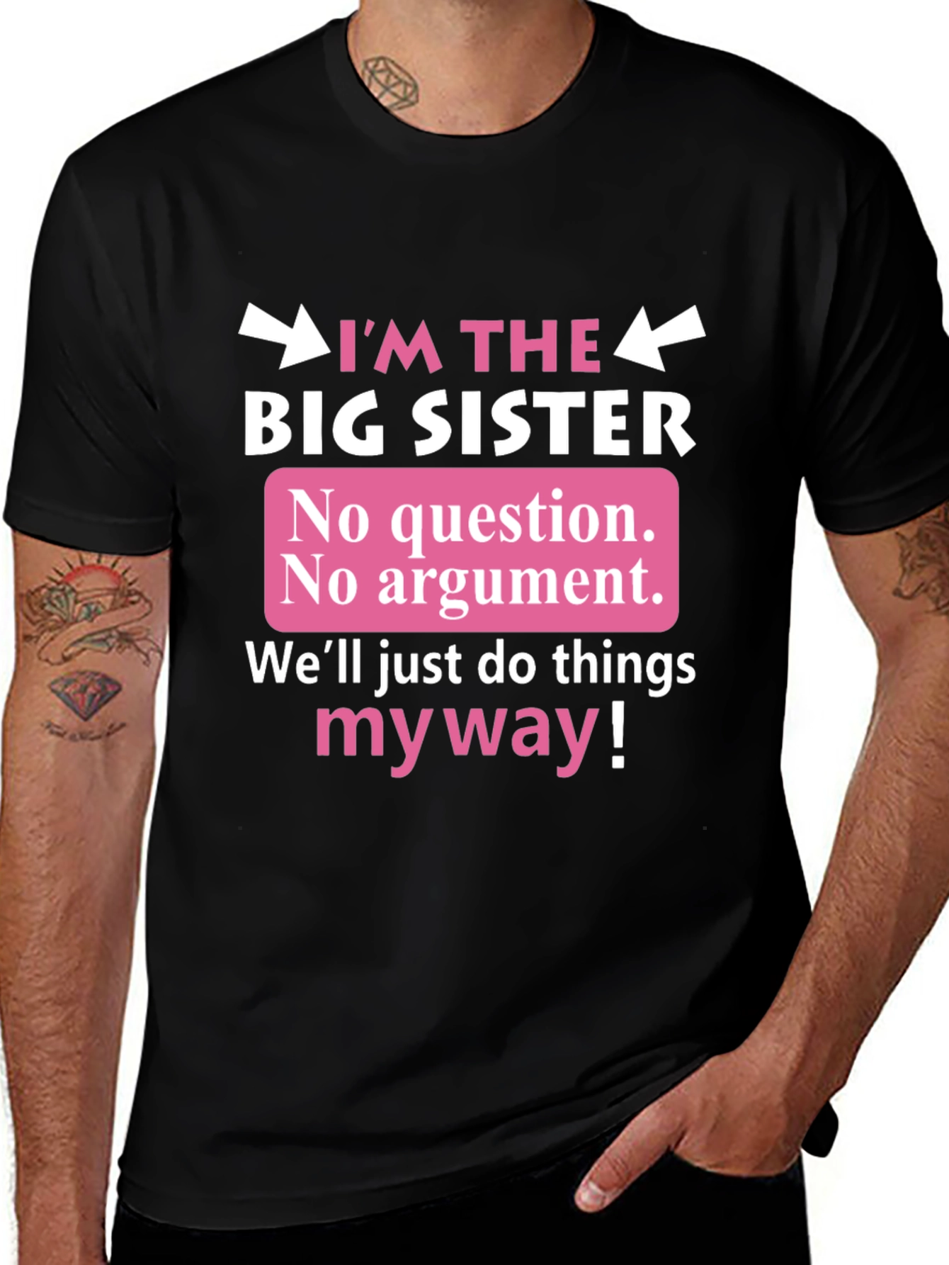 Variant 5 of I'm The Big Sister Graphic Tee - Fun Sibling Gift