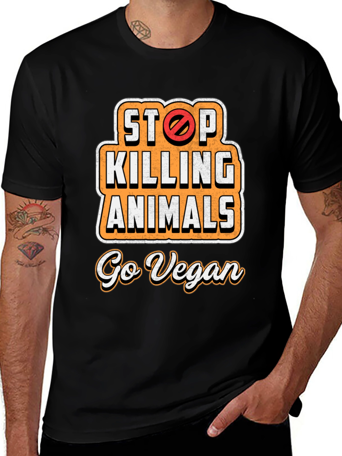 Variant 20 of Stop Killing Animals - Go Vegan T-Shirt