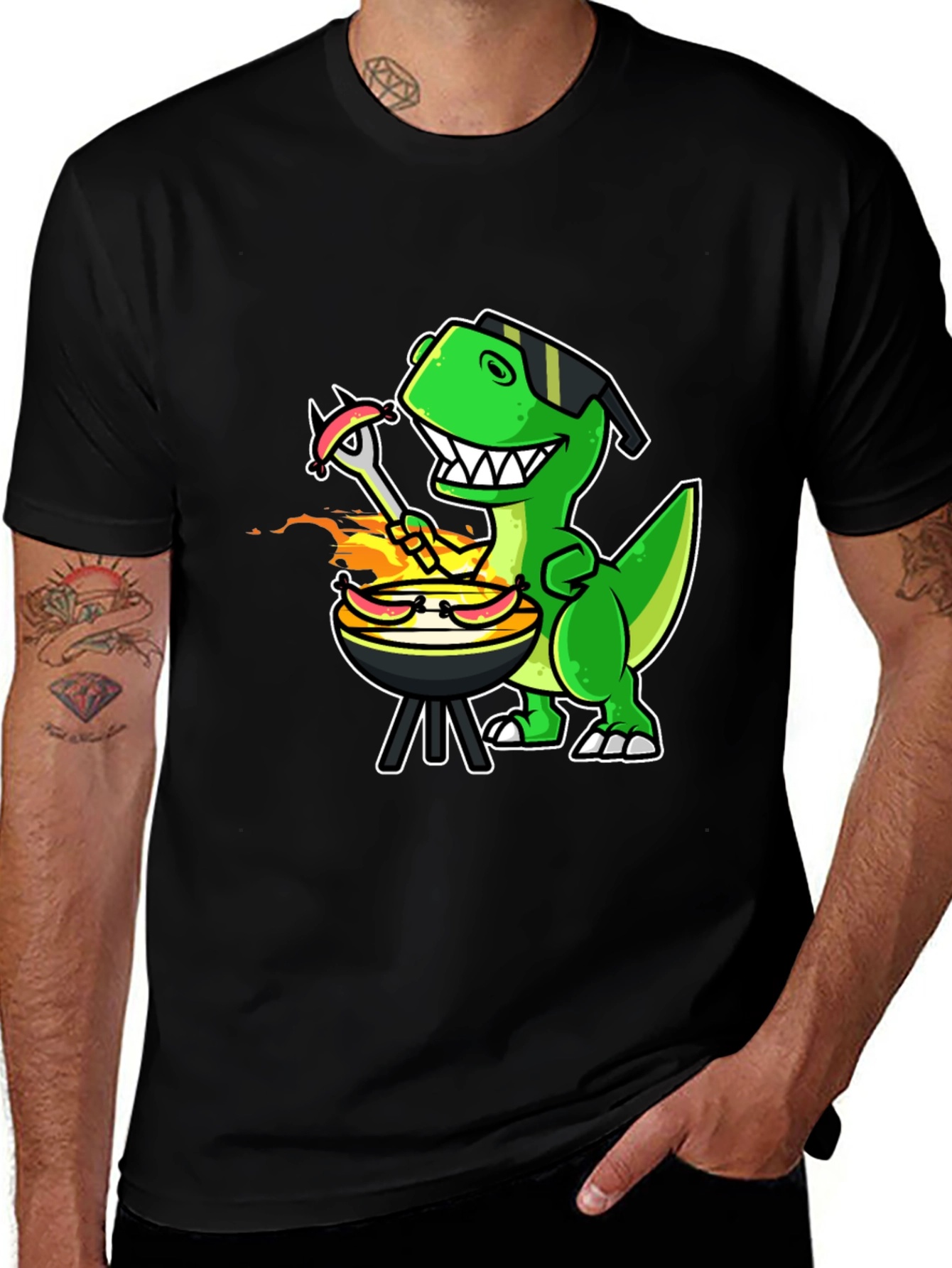 Variant 11 of Dino BBQ T-Shirt - Grill Master Rex