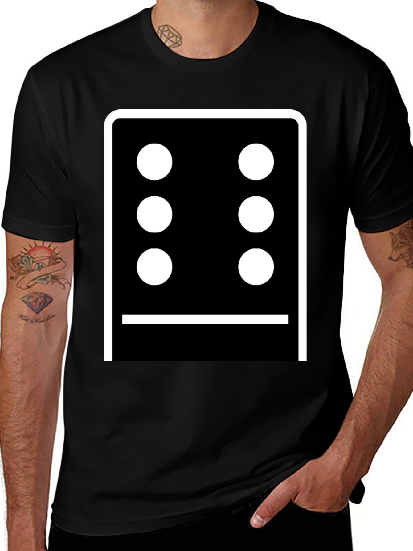 Variant 15 of Dice Six Graphic Tee - Black Cotton Casual