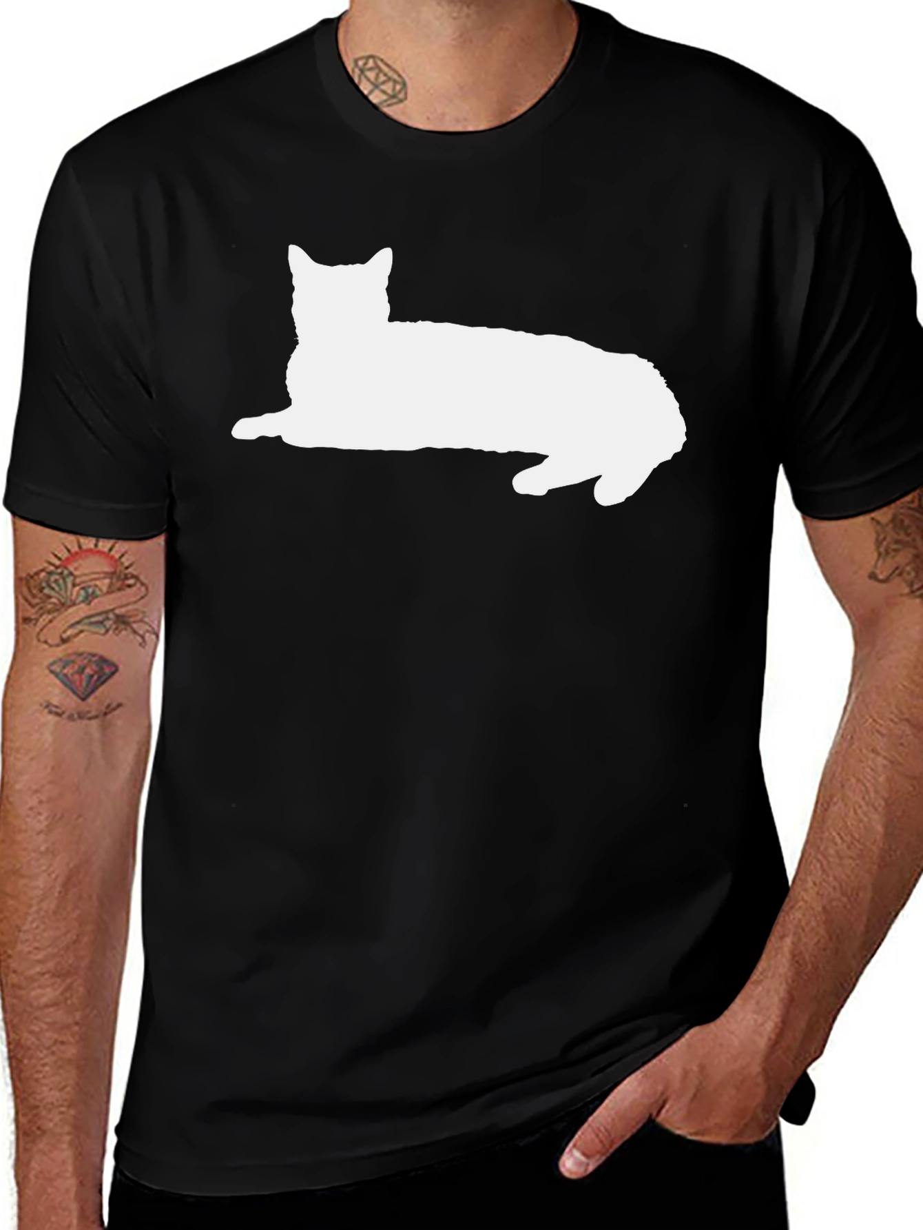 Variant 17 of Cat Silhouette Black T-Shirt