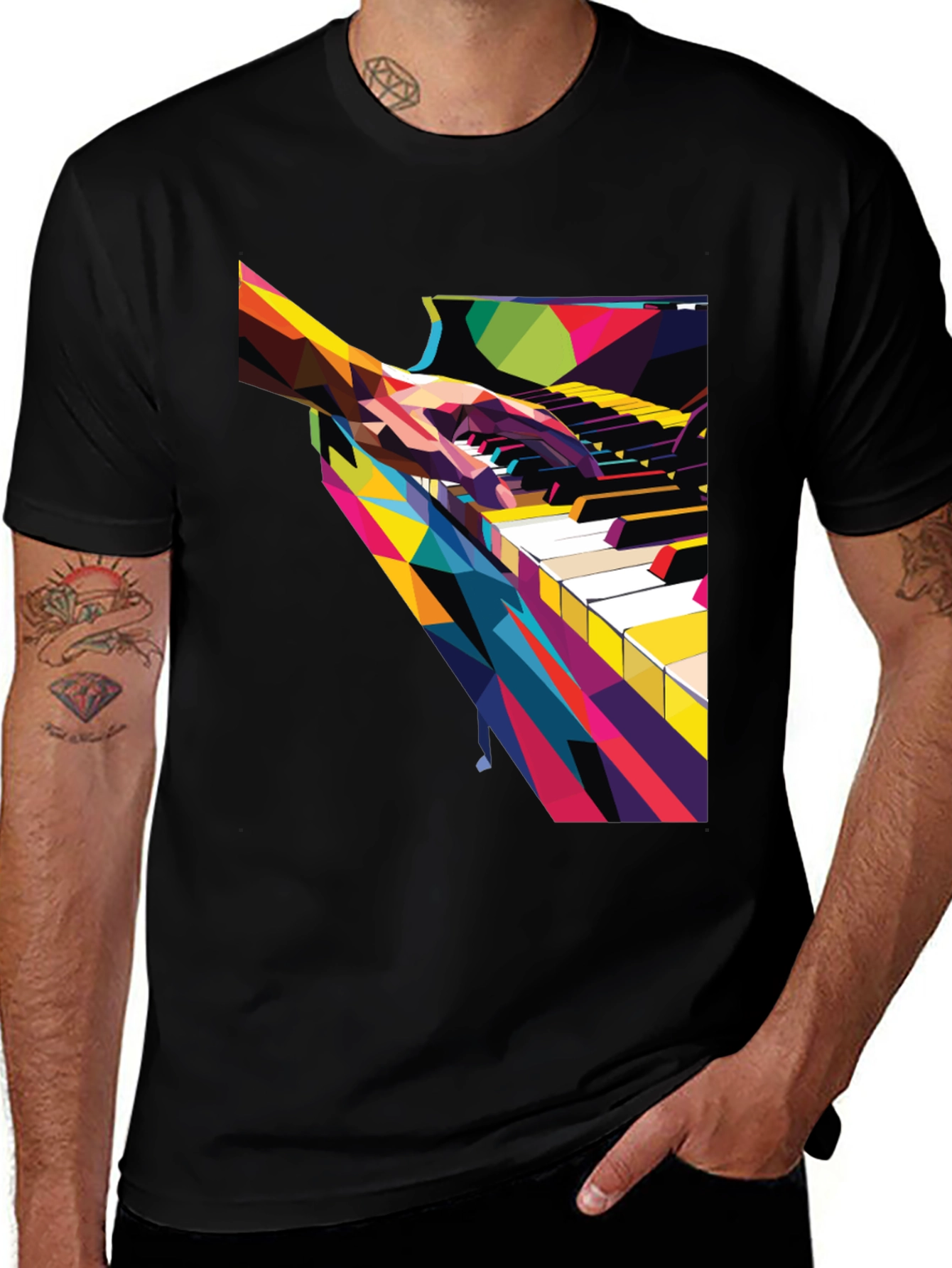 Variant 10 of Abstract Piano Player Graphic Tee