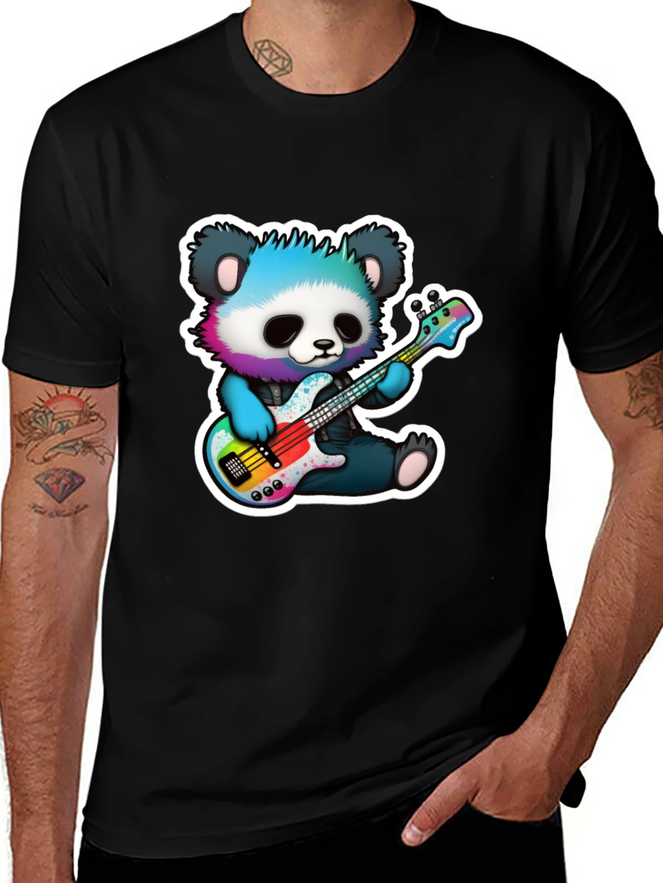Variant 25 of Panda Guitarist Graphic Tee - Cool Bear Musician Shirt