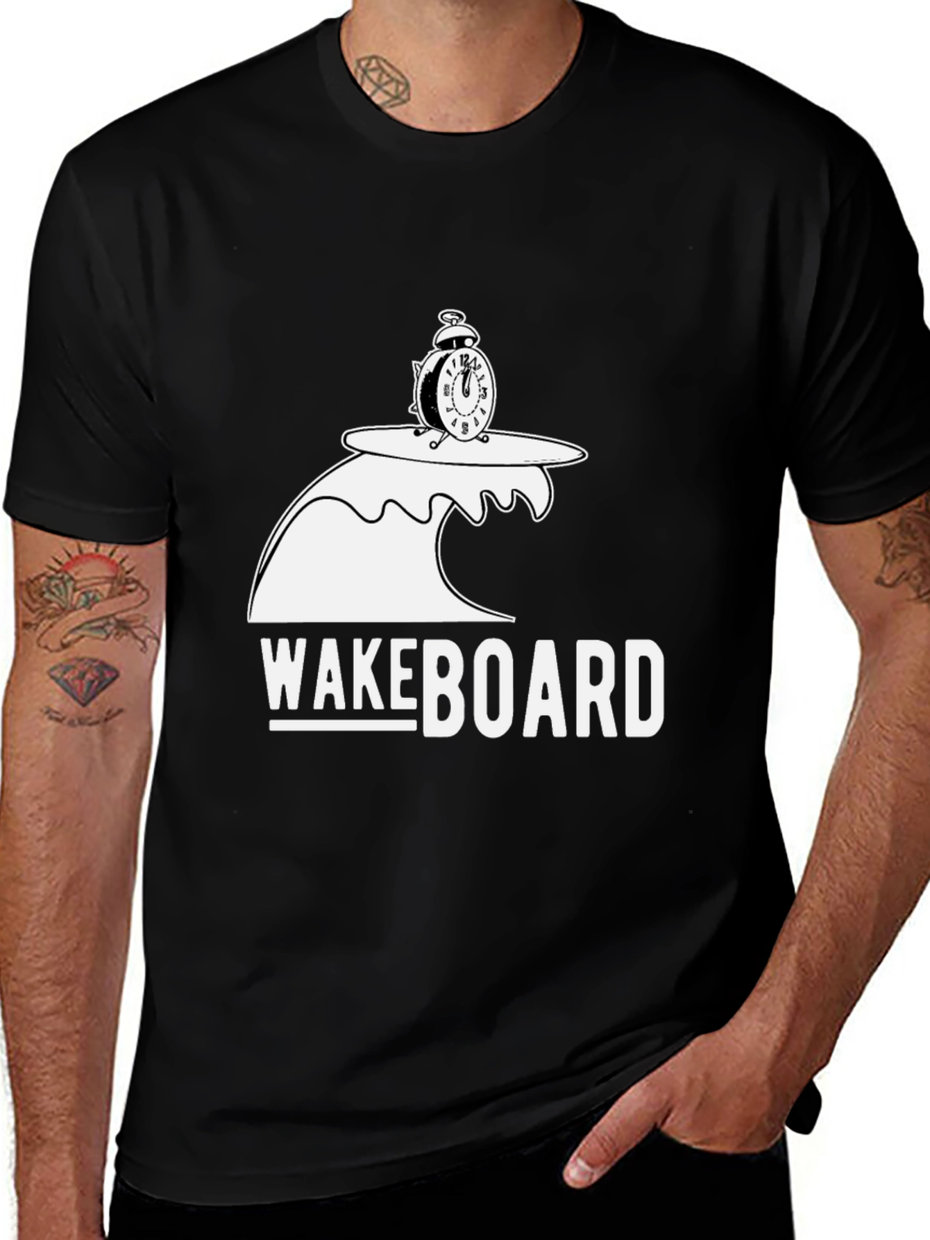 Variant 16 of Wakeboard Alarm Tee - Ride the Wave!