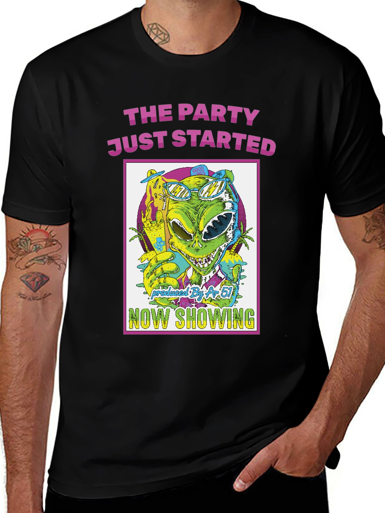 Variant 13 of The Party Just Started Alien Graphic T-Shirt