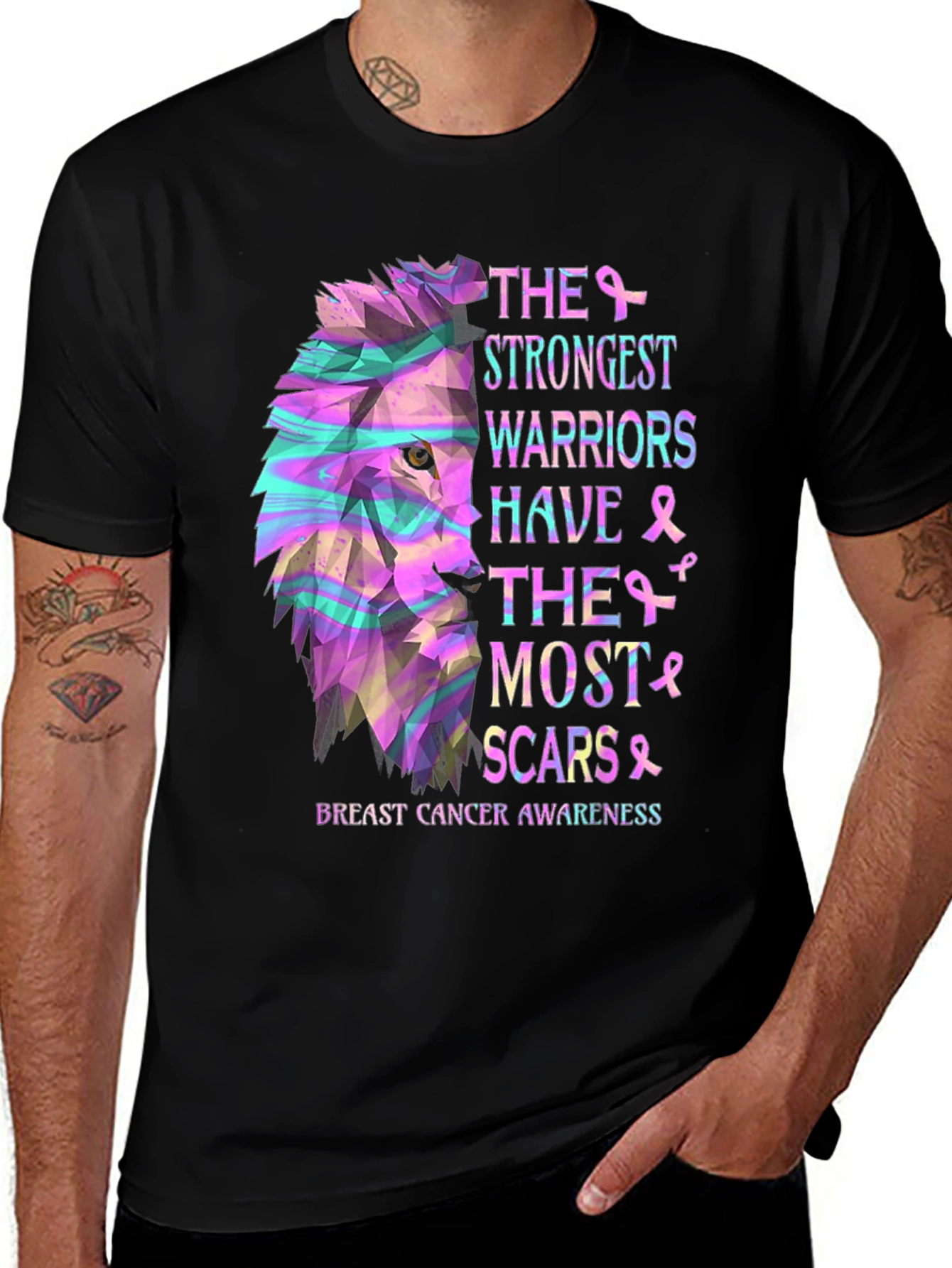 Variant 24 of Breast Cancer Awareness Lion T-Shirt