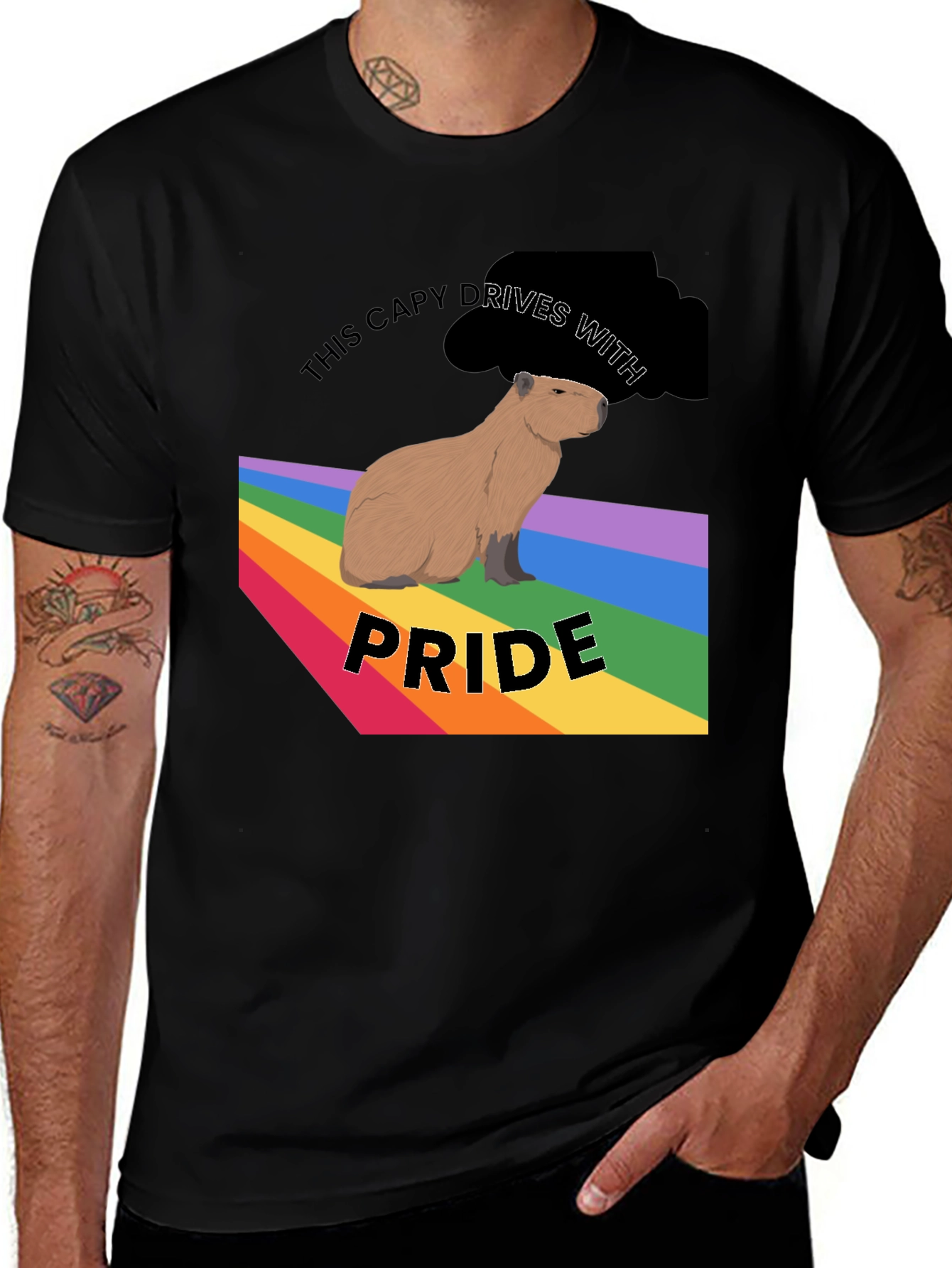 Variant 4 of Capybara Pride T-Shirt - LGBTQ+ Capy Design