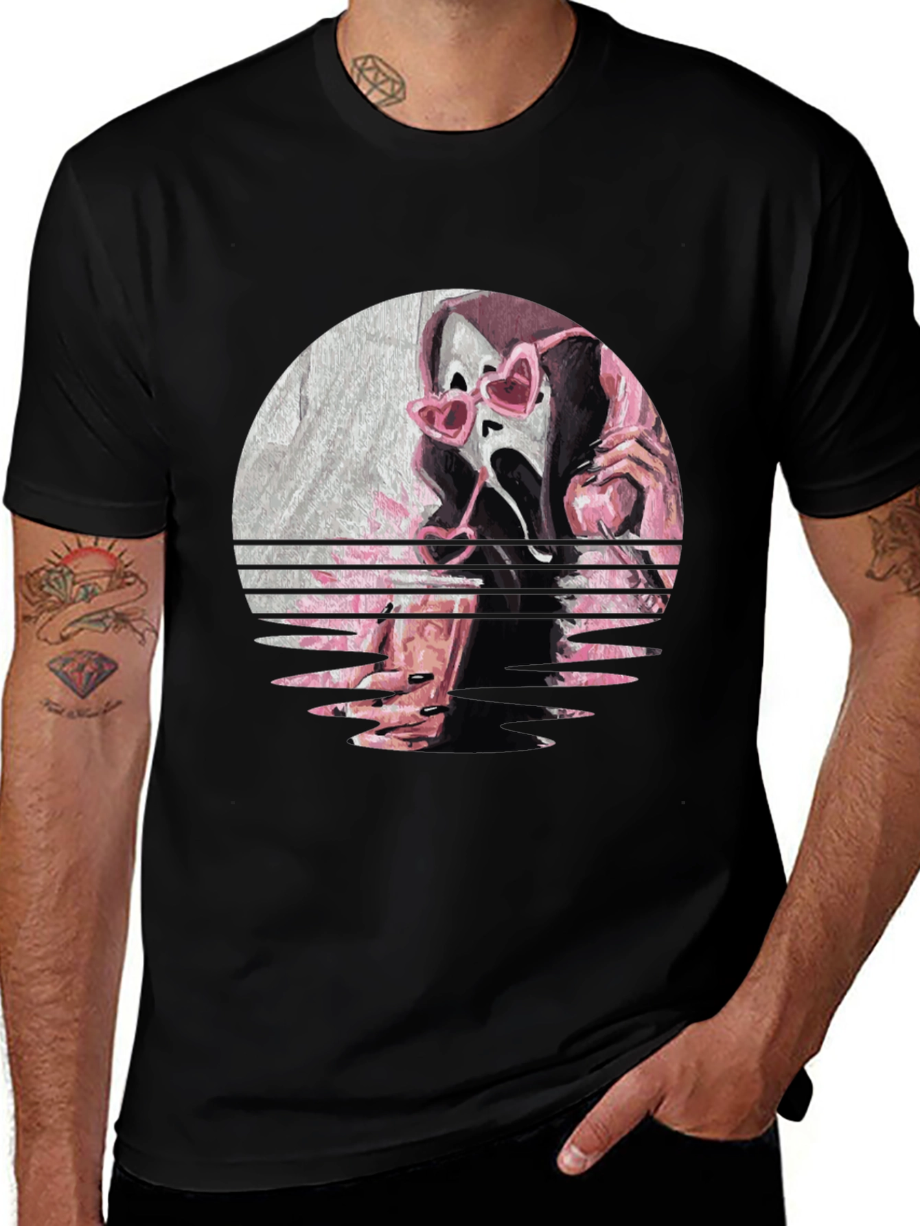 Variant 27 of Ghostface Heart Glasses Graphic Tee