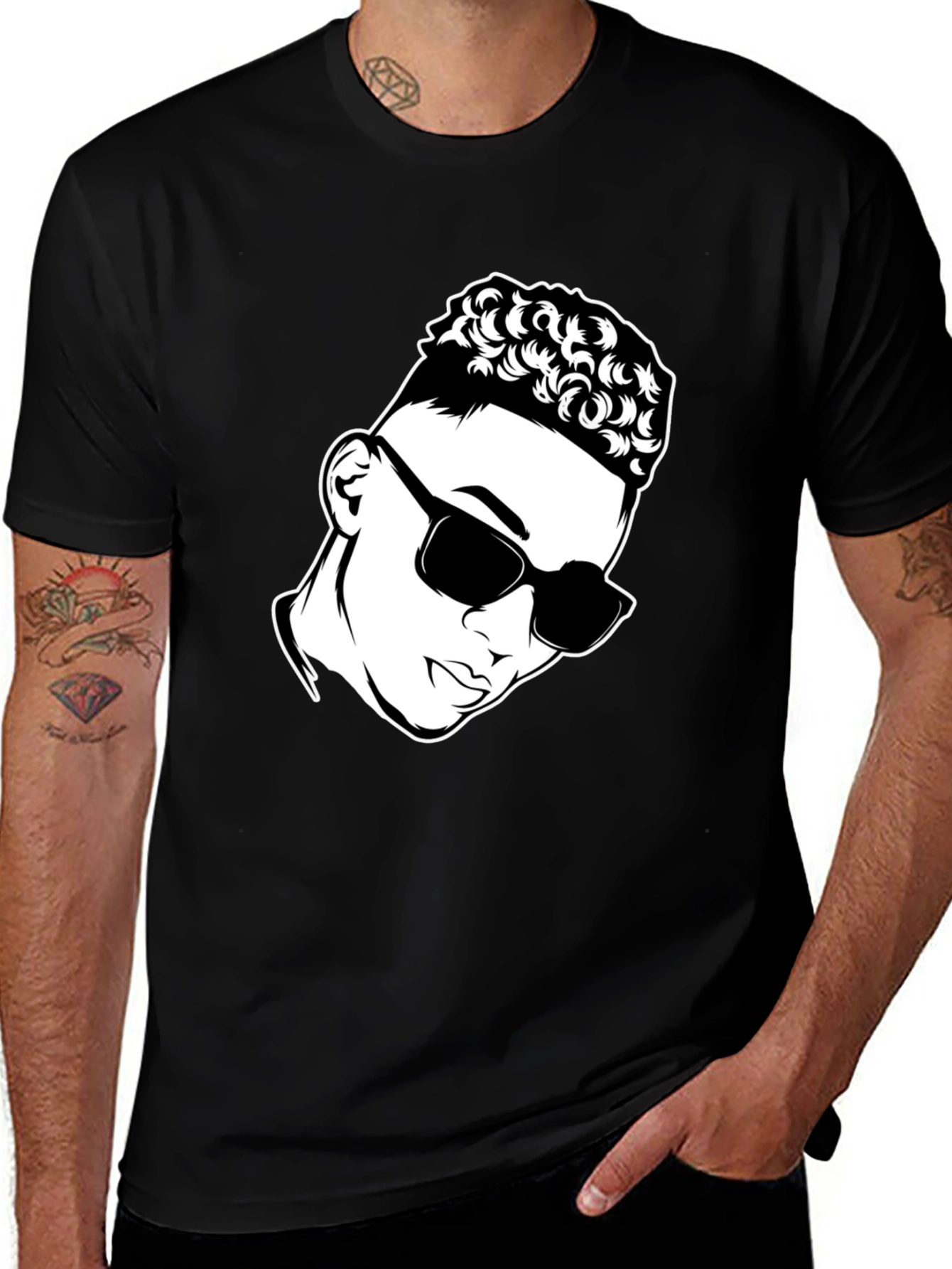 Variant 9 of Black Graphic Tee - Cool Shades Design