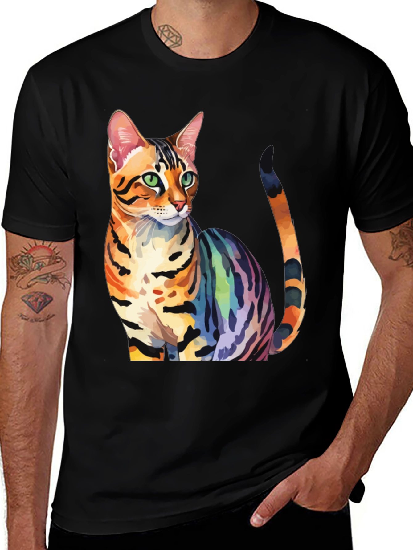 Variant 22 of Rainbow Bengal Cat T-Shirt
