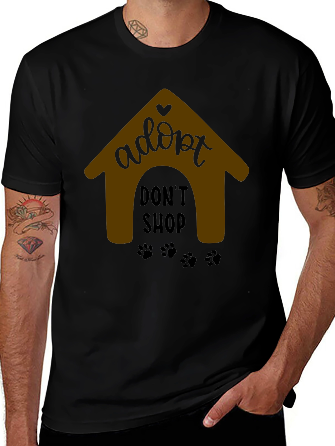Variant 19 of Adopt Don't Shop Black T-Shirt