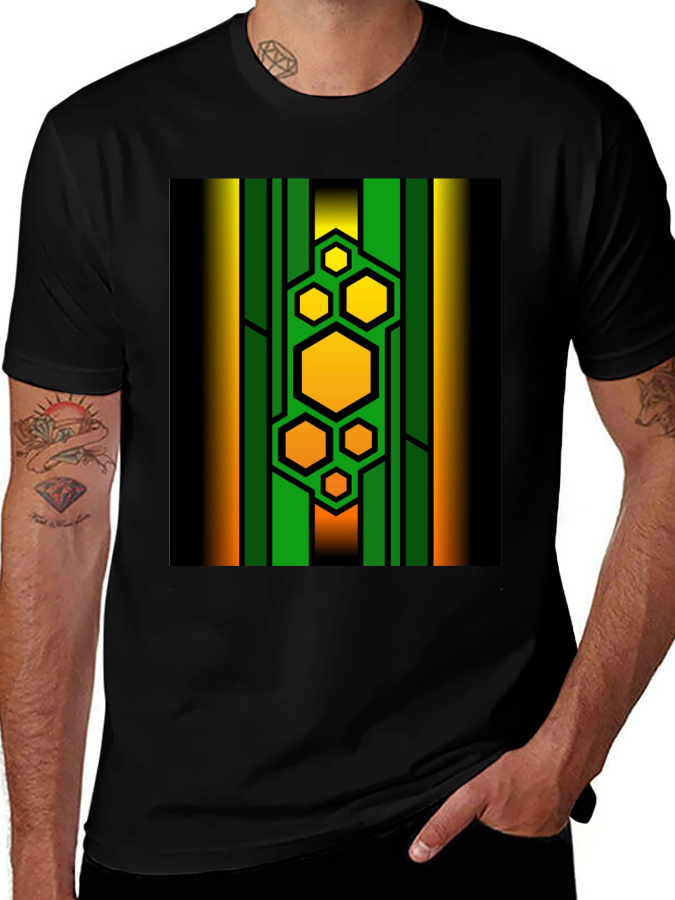 Variant 12 of Geometric Hexagon Pattern T-Shirt