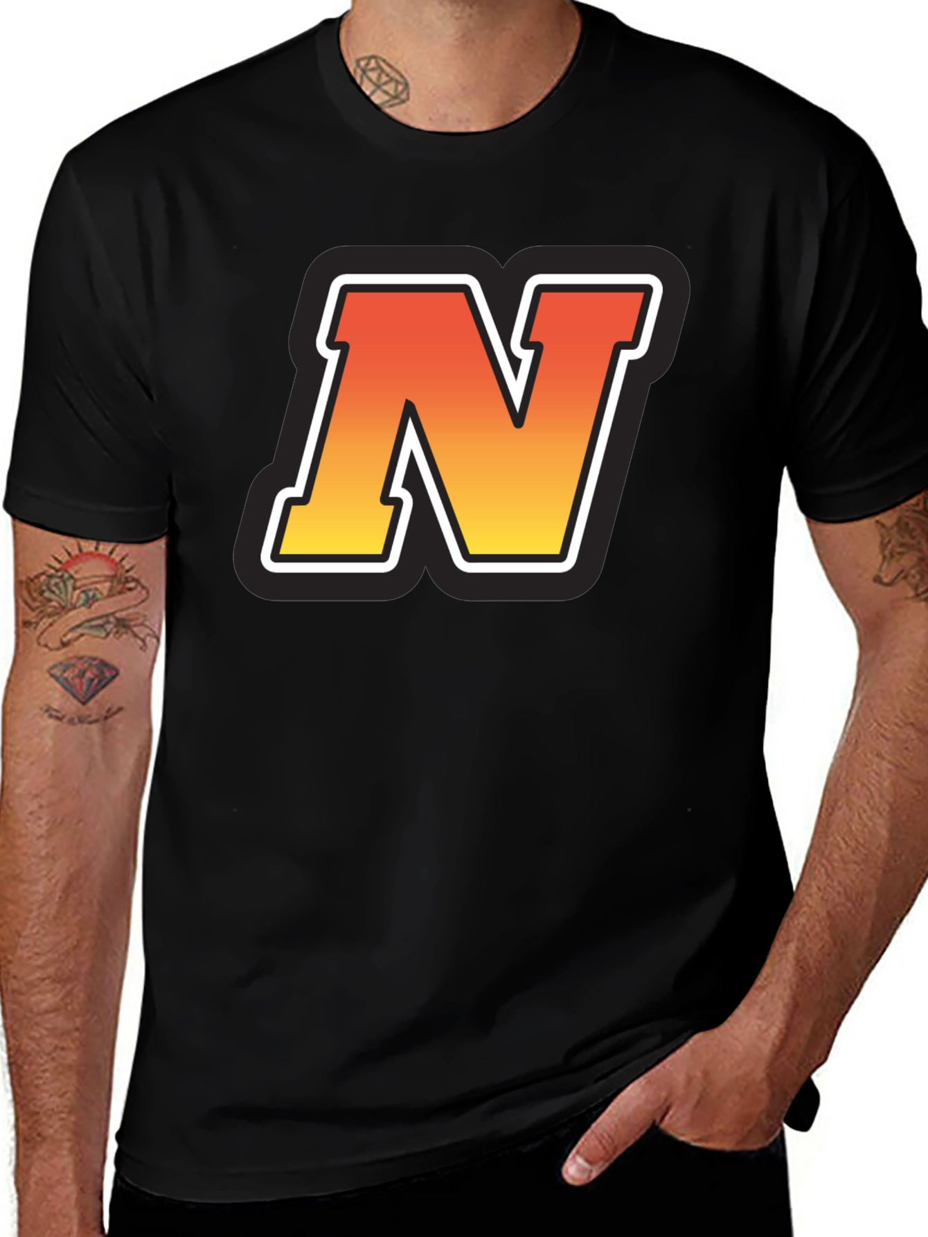 Variant 15 of Retro 'N' Graphic Tee - Black Casual T-Shirt