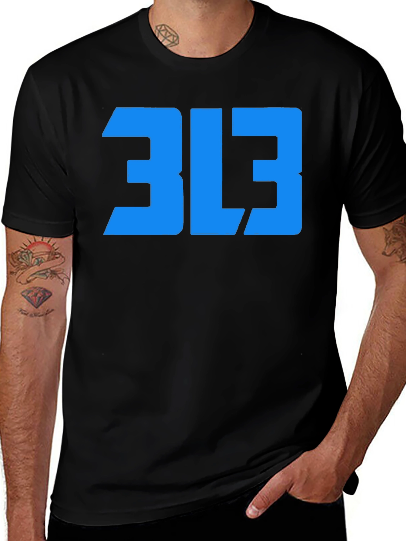 313 T-Shirt: Detroit Area Code Tee - Black