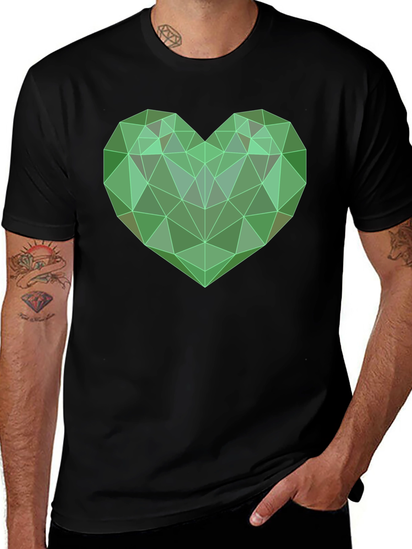 Variant 12 of Geometric Heart T-Shirt - Modern Design