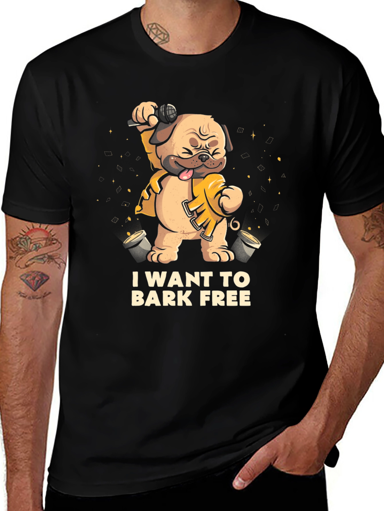 Variant 30 of I Want To Bark Free Black T-Shirt