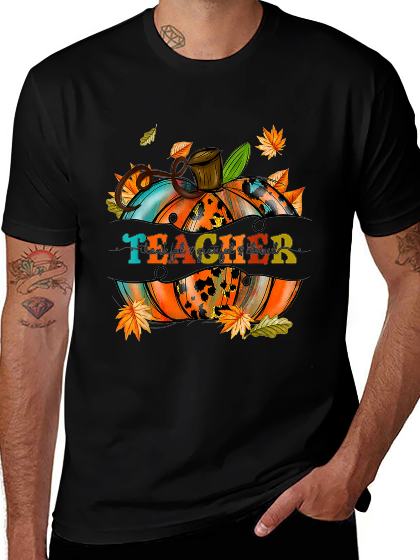 Variant 24 of Teacher Pumpkin Fall Graphic T-Shirt