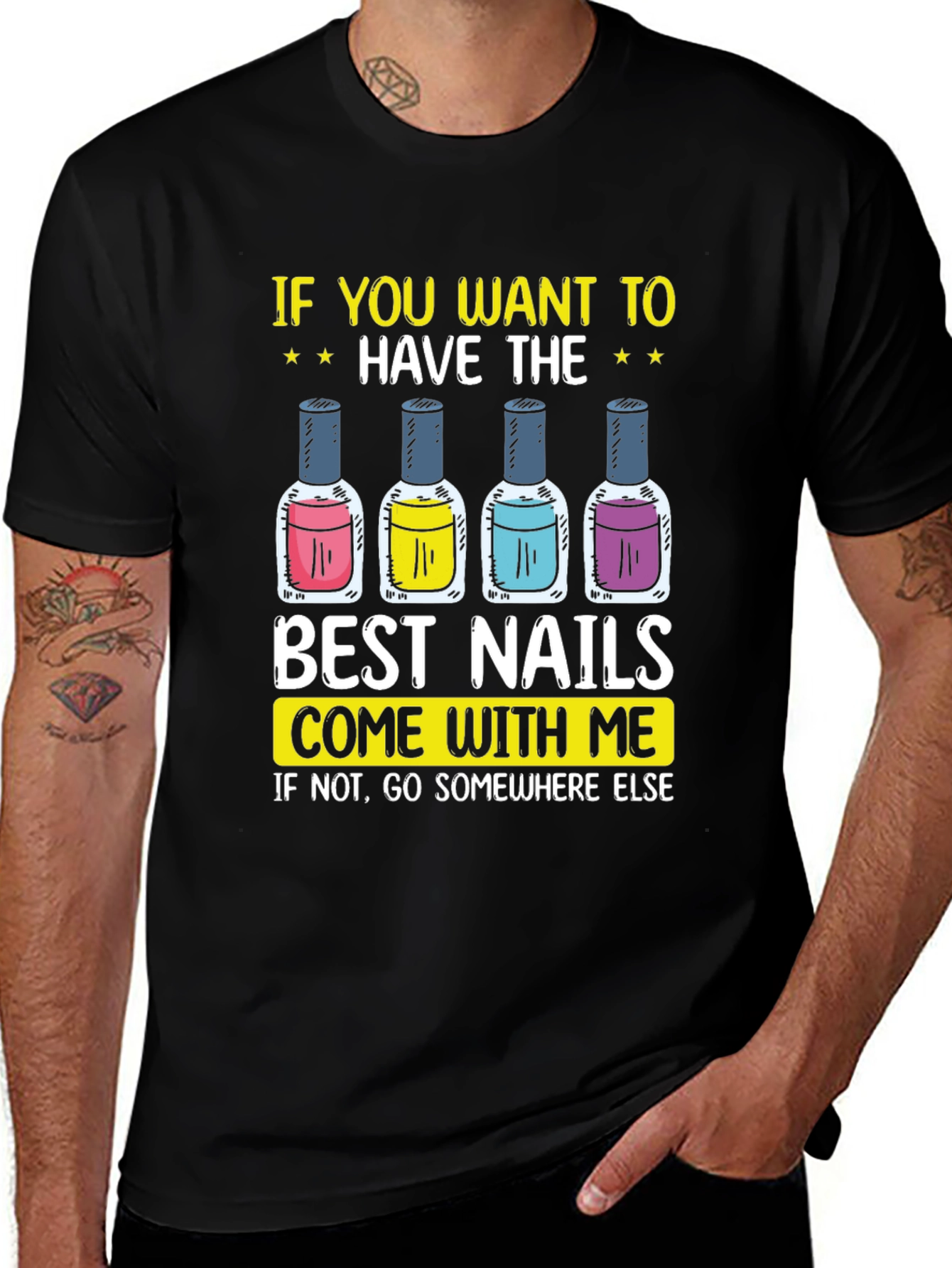 Variant 21 of Best Nails Graphic Tee - Nail Polish Design