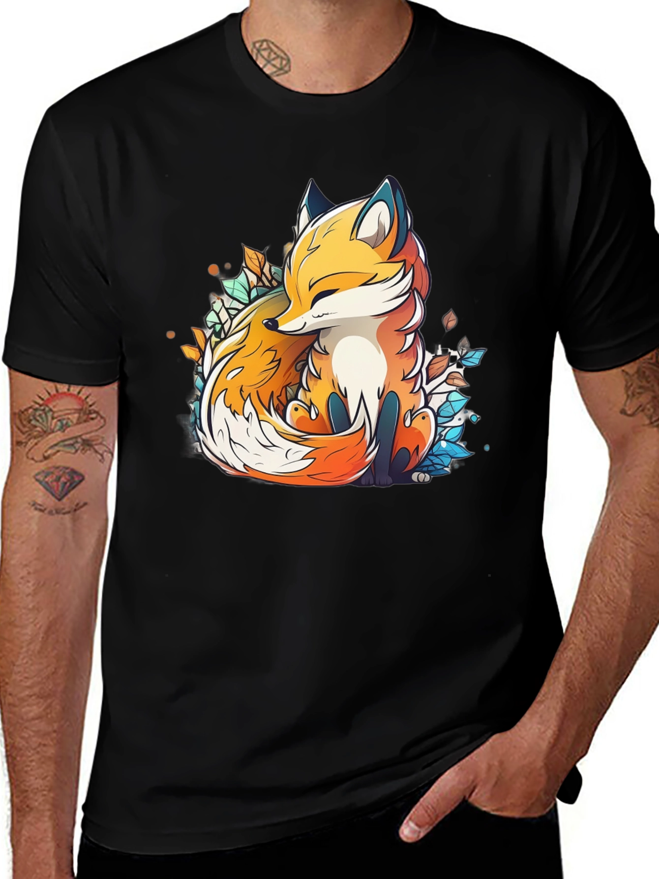 Variant 25 of Stylized Fox Graphic T-Shirt