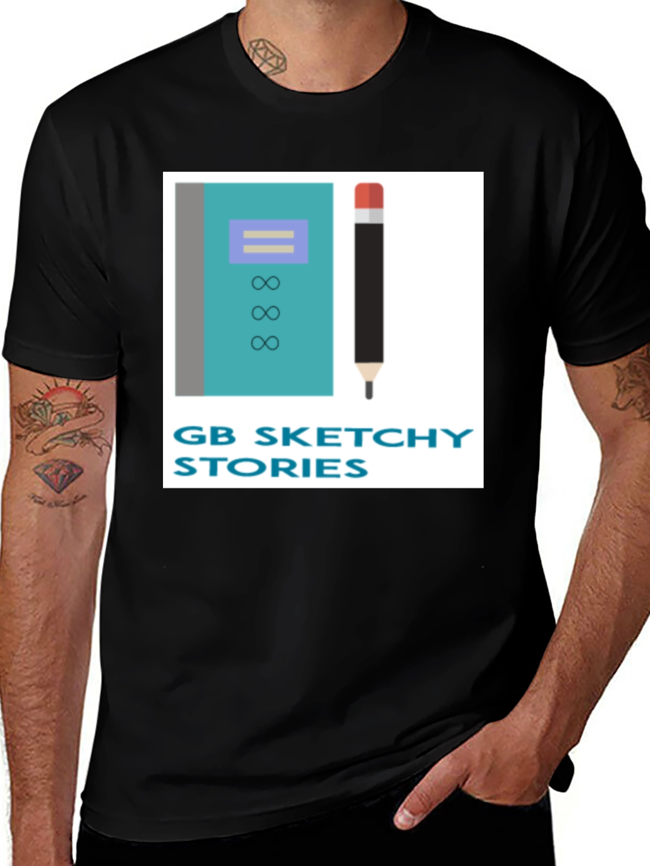 Variant 24 of GB Sketchy Stories Graphic Tee - Black