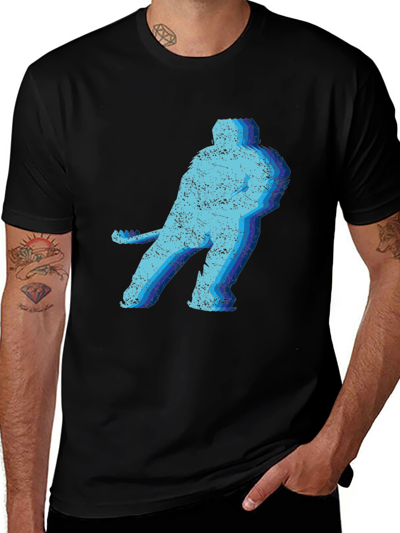 Variant 14 of Retro Hockey Player Graphic Tee