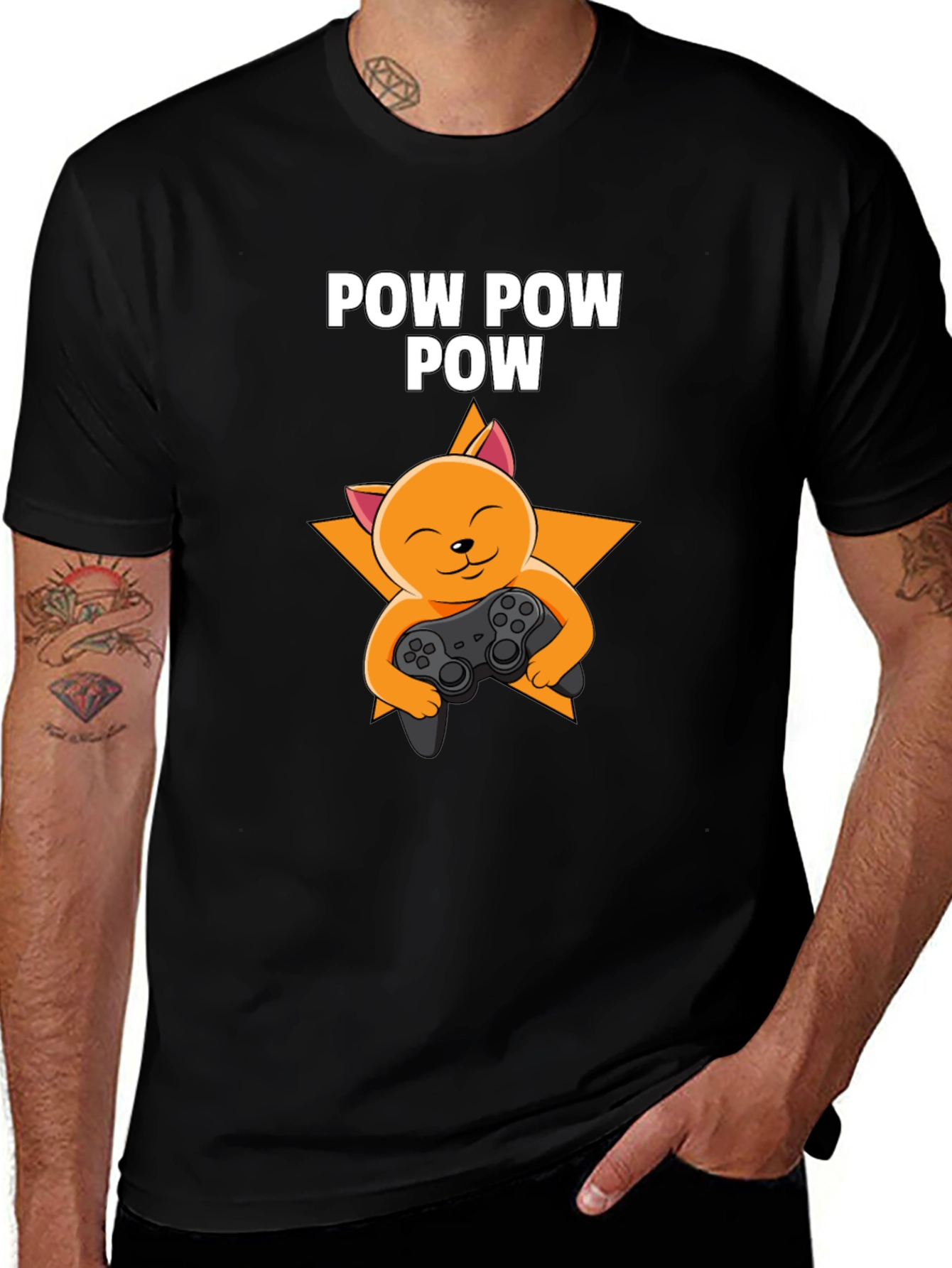 Variant 11 of Pow Pow Pow Gamer Cat T-Shirt