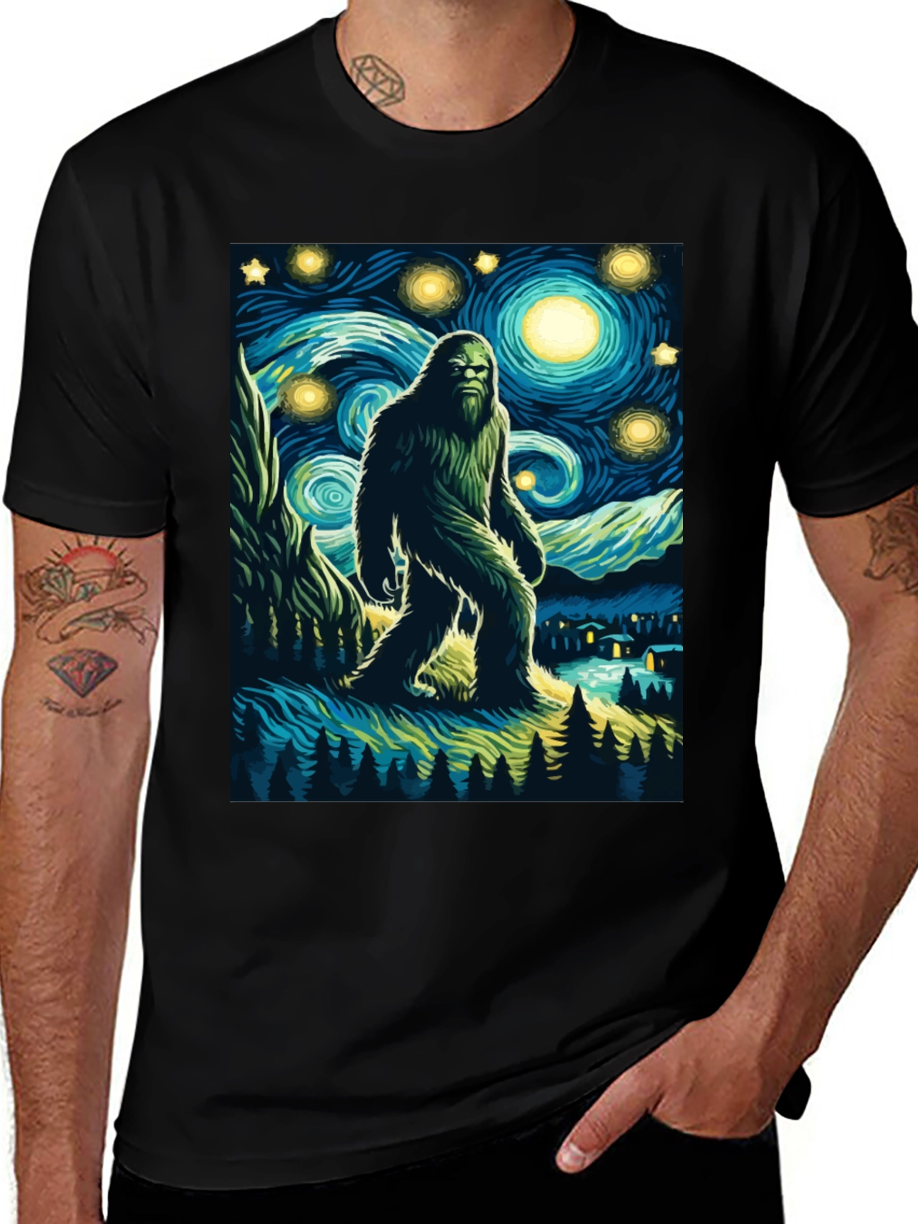 Variant 15 of Starry Night Bigfoot T-Shirt