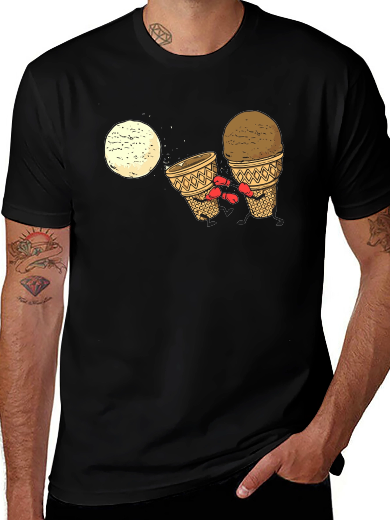 Variant 21 of Ice Cream Boxing Match Graphic Tee