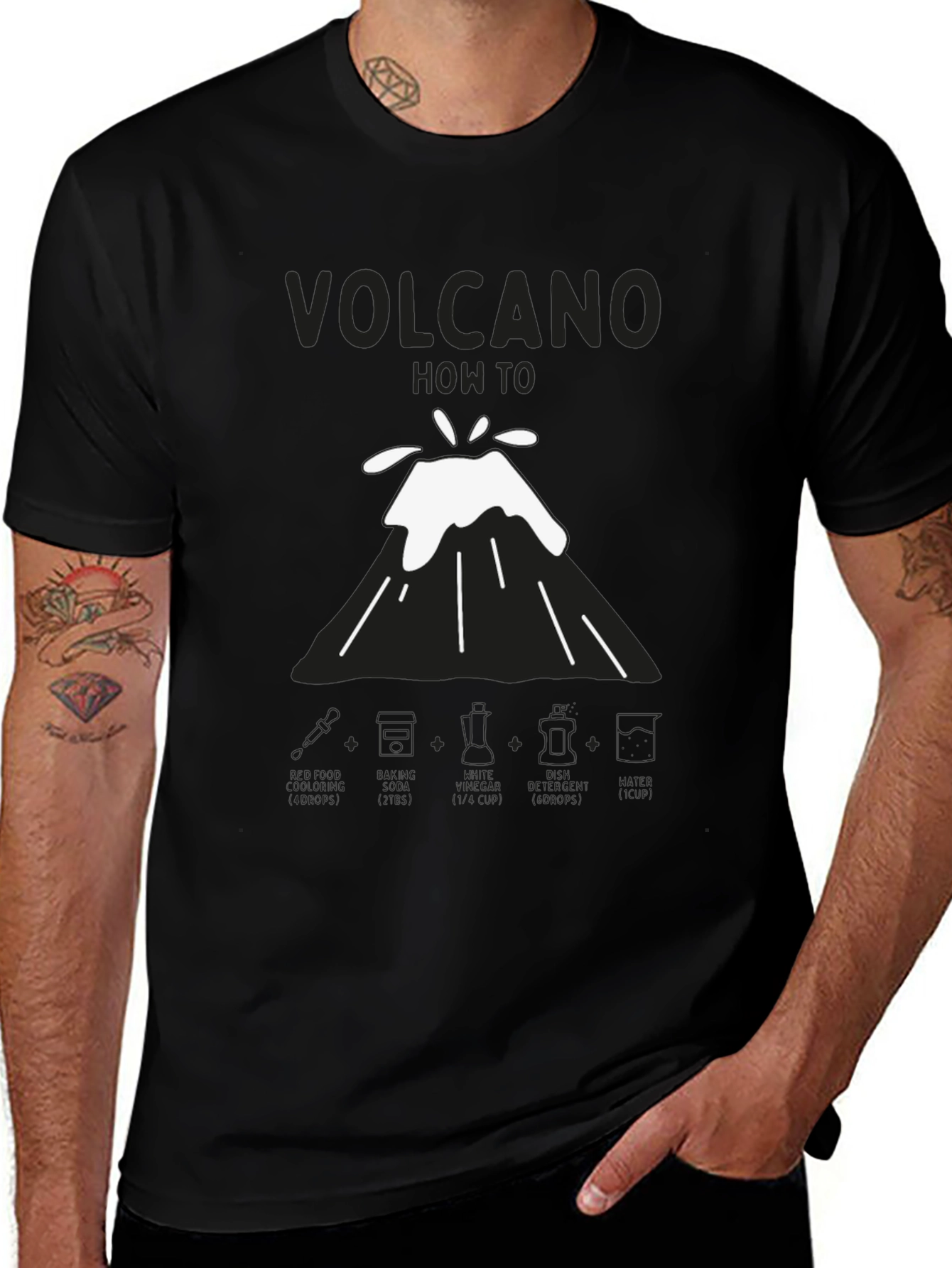 Variant 15 of Volcano How-To Men's Black T-Shirt