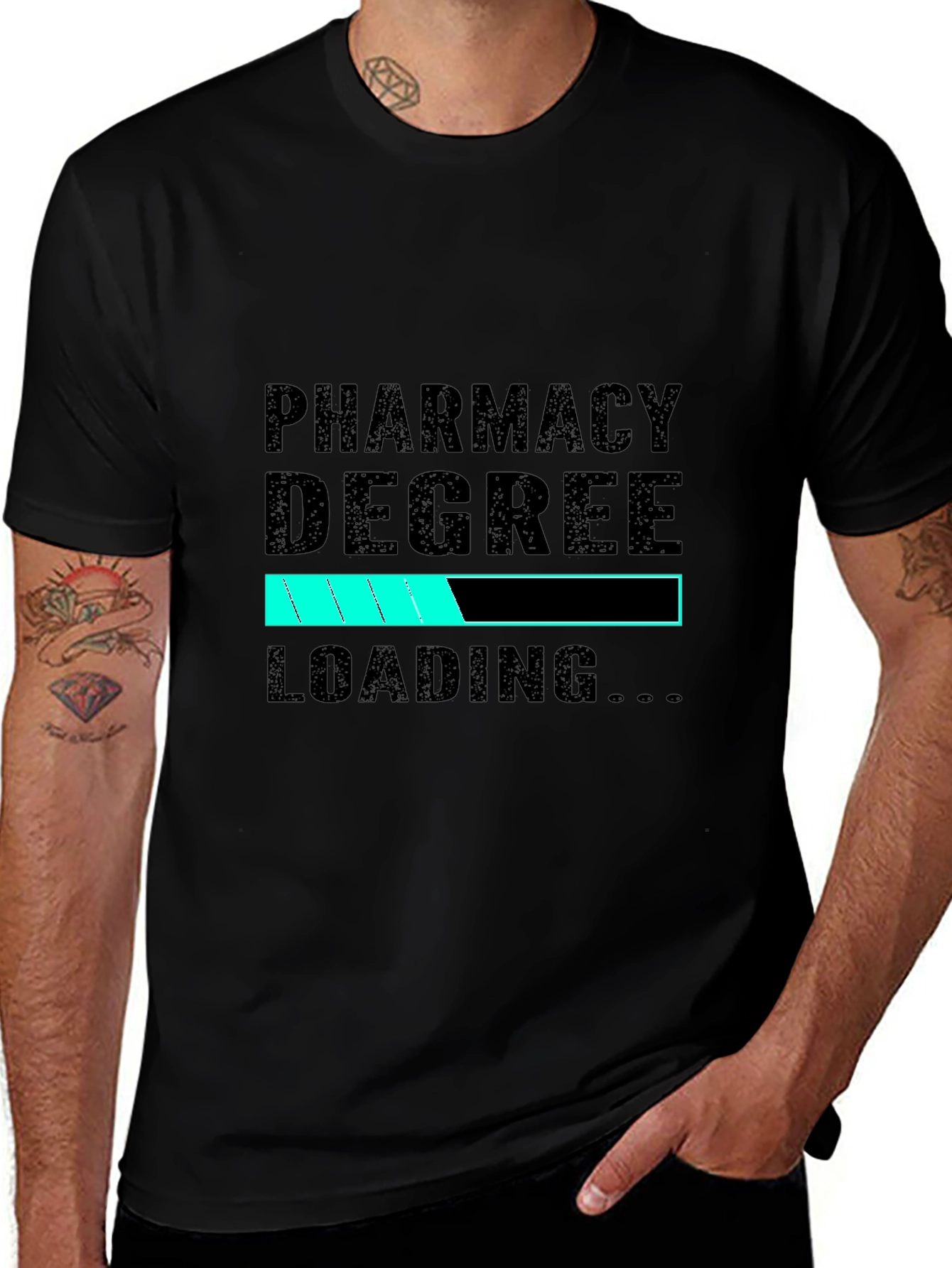 Variant 12 of Pharmacy Degree Loading Black T-Shirt