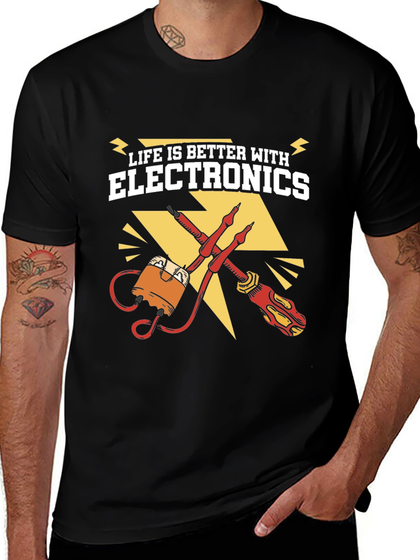 Variant 2 of Life is Better with Electronics Graphic T-Shirt