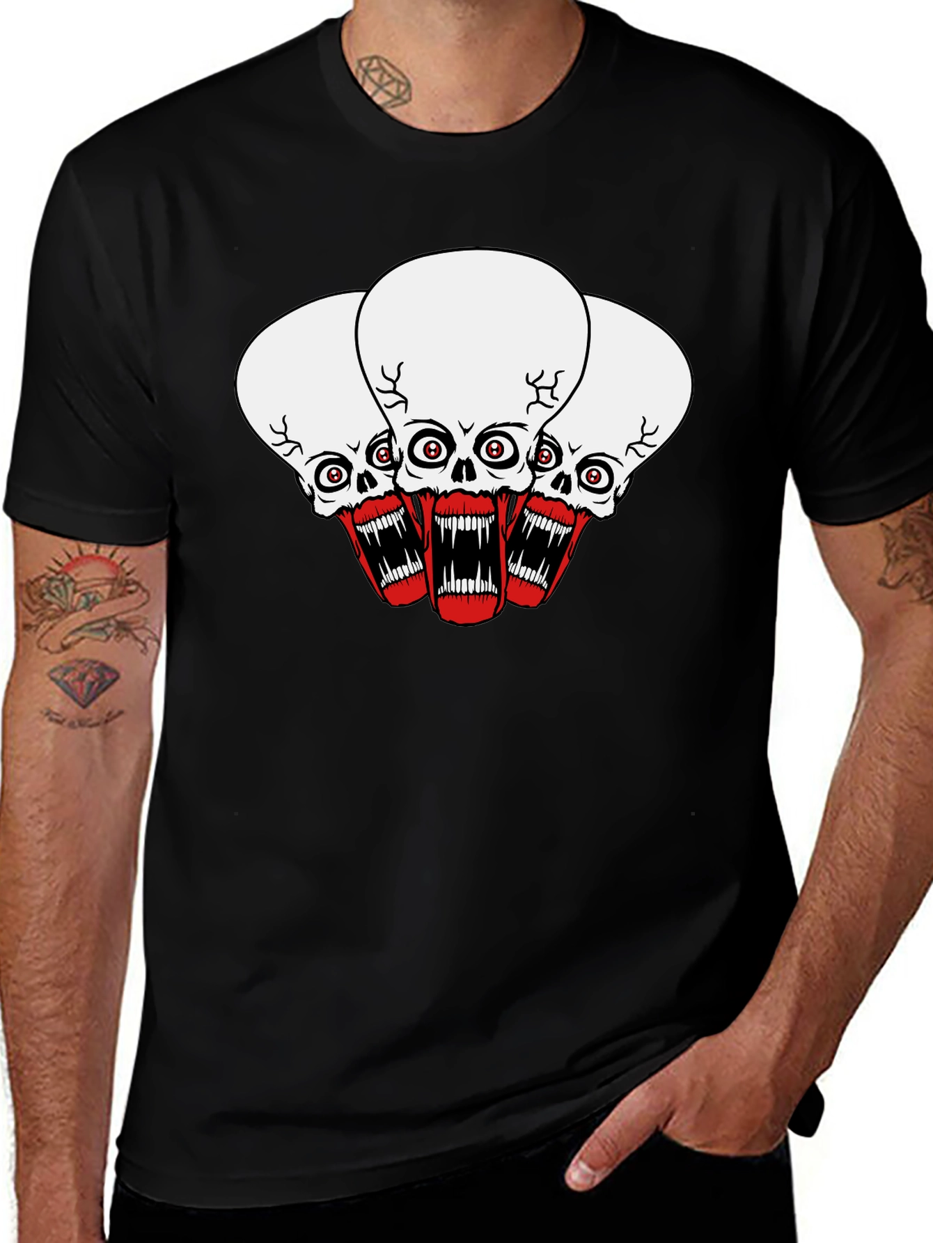 Variant 8 of Skull Graphic Black T-Shirt - Bold Statement Tee