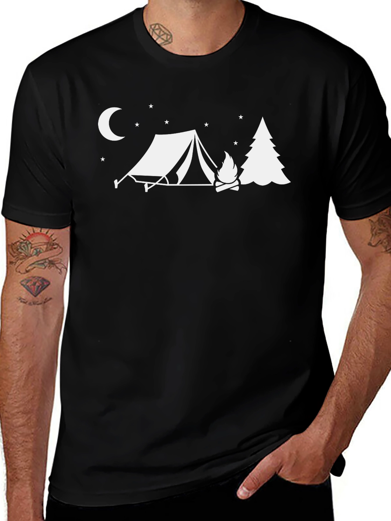 Variant 25 of Camping Scene Black Graphic Tee