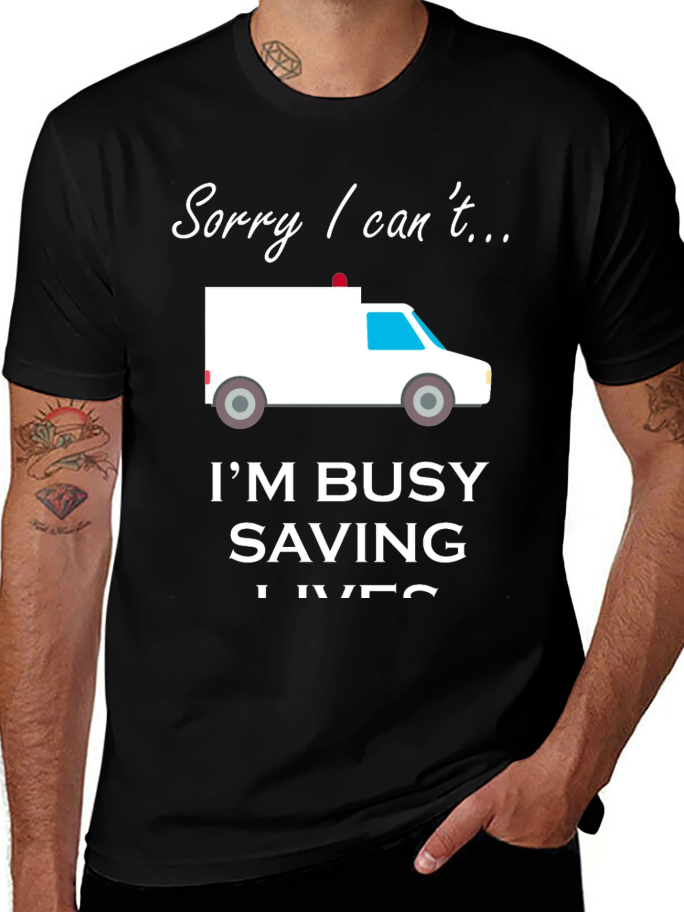 Variant 19 of Saving Lives Ambulance Graphic T-Shirt