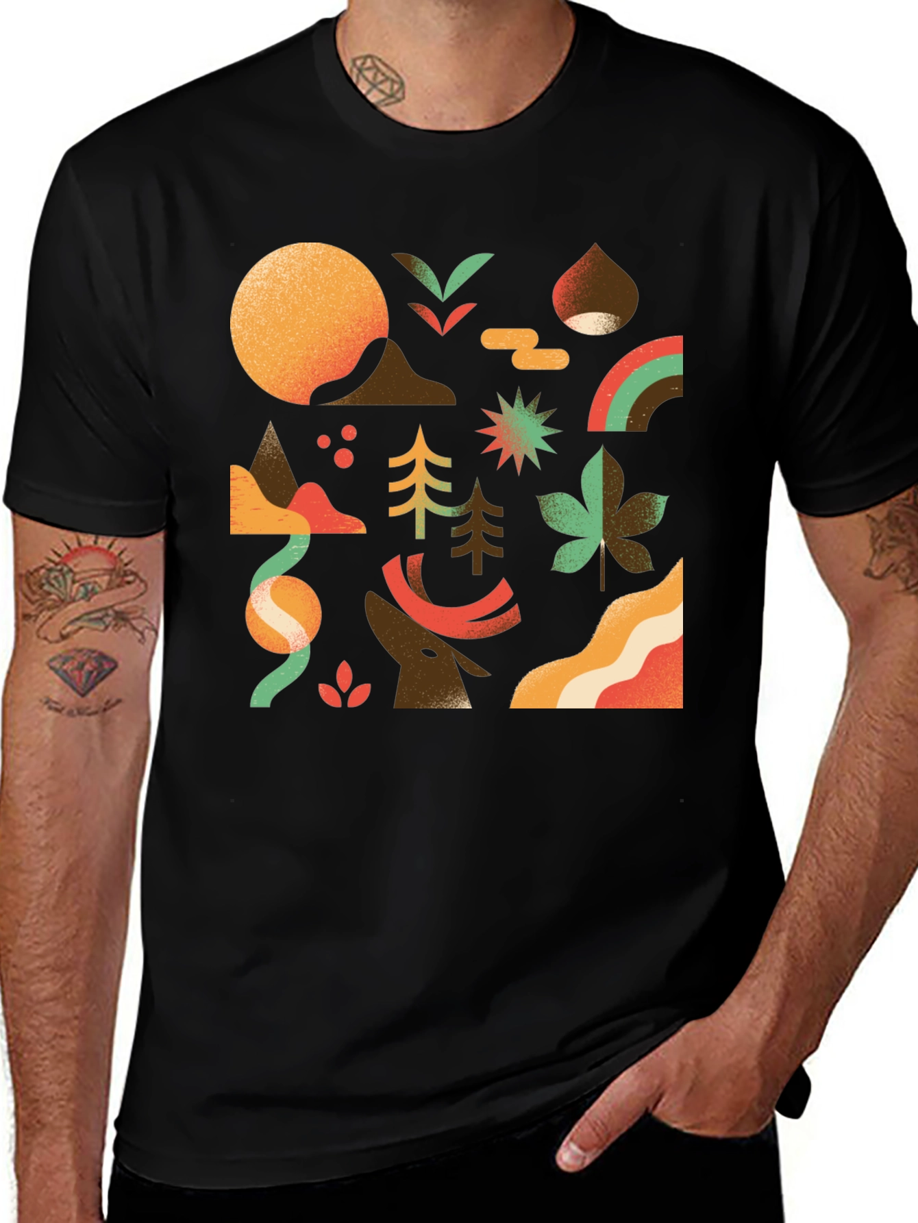 Variant 27 of Abstract Nature Graphic Tee - Stylish Comfort