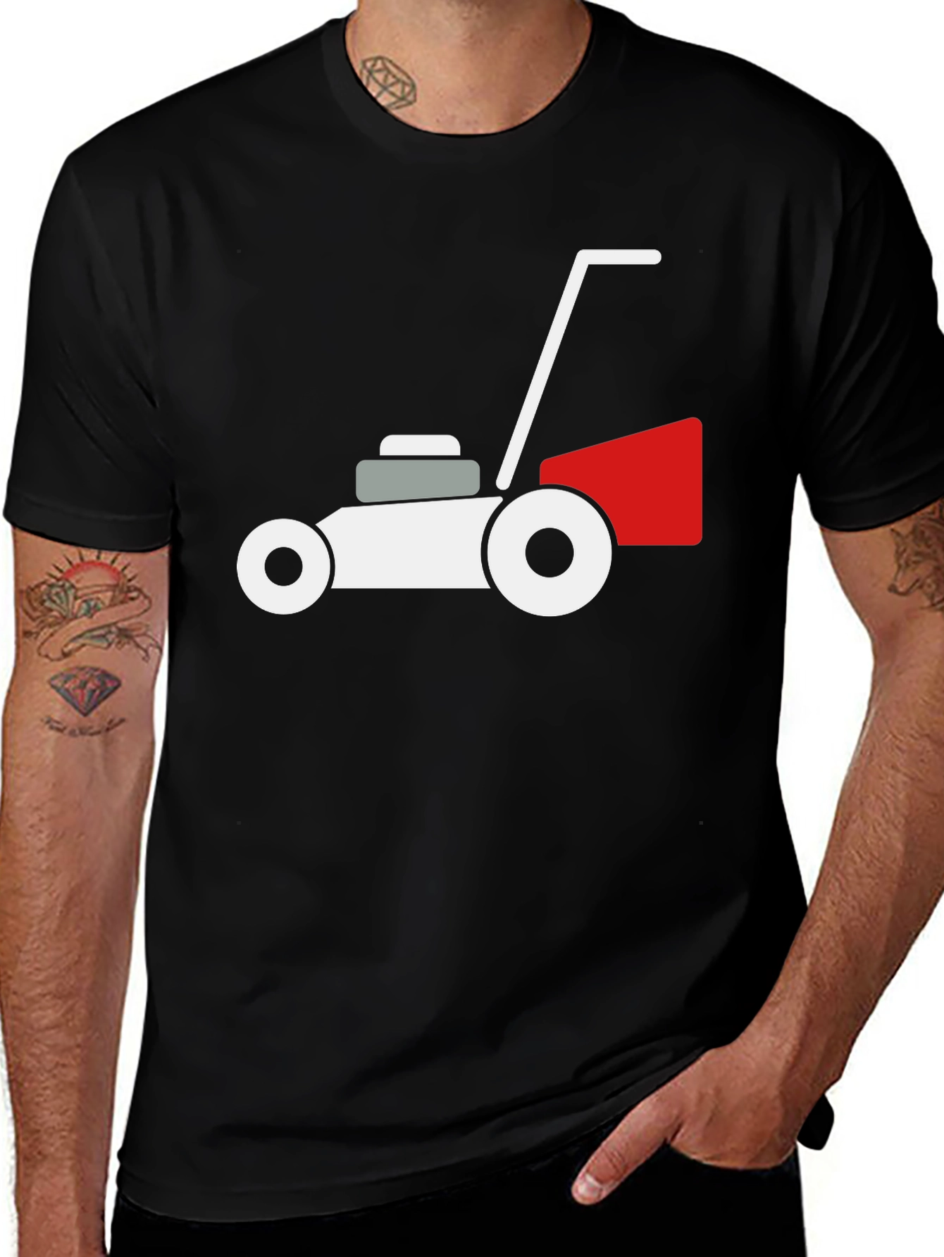 Variant 18 of Lawn Mower Graphic Tee - Black Casual Shirt