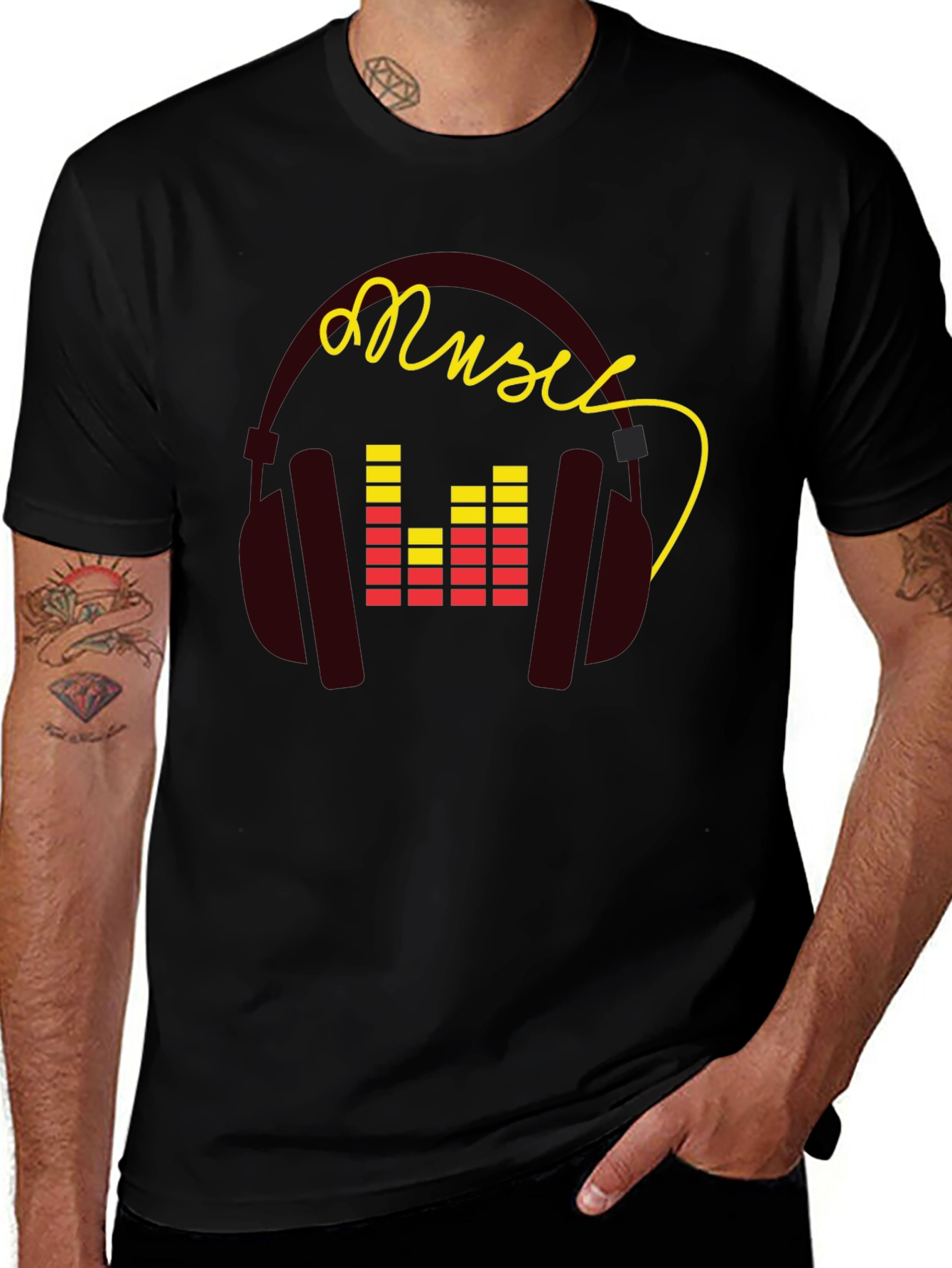 Variant 10 of Music Graphic Tee - Stylish Headphones Design