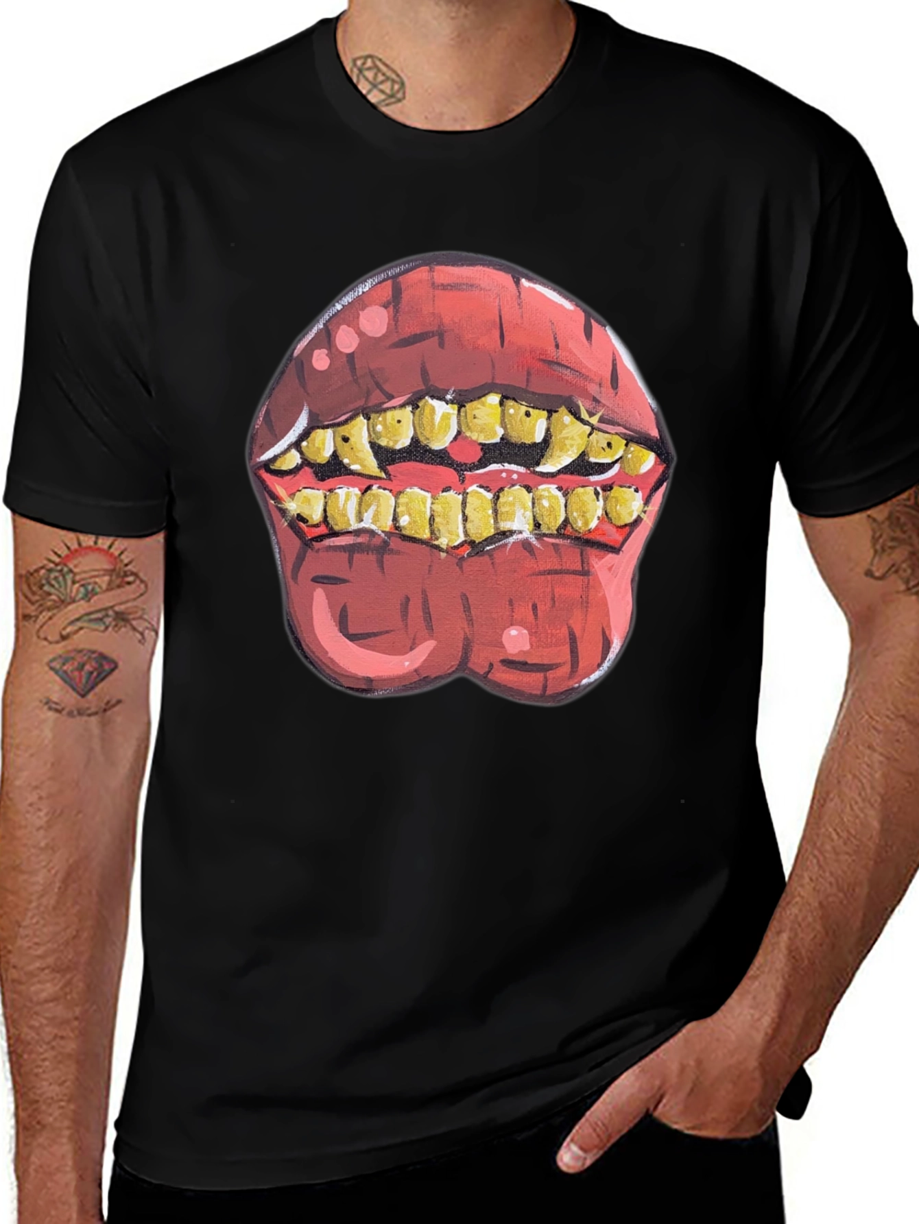 Variant 17 of Gross Teeth Graphic T-Shirt Novelty