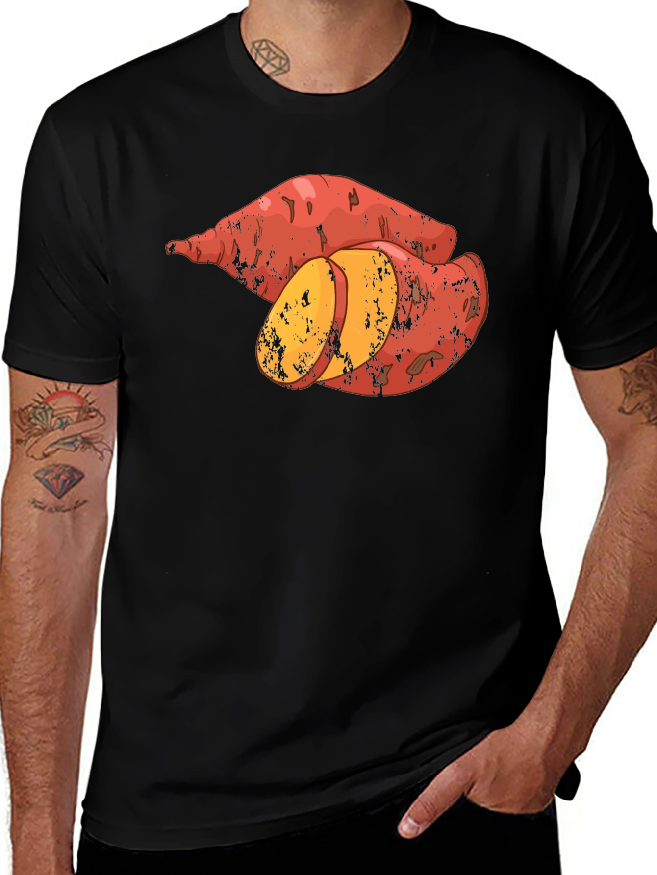 Variant 30 of Sweet Potato T-Shirt - Unisex Black Tee
