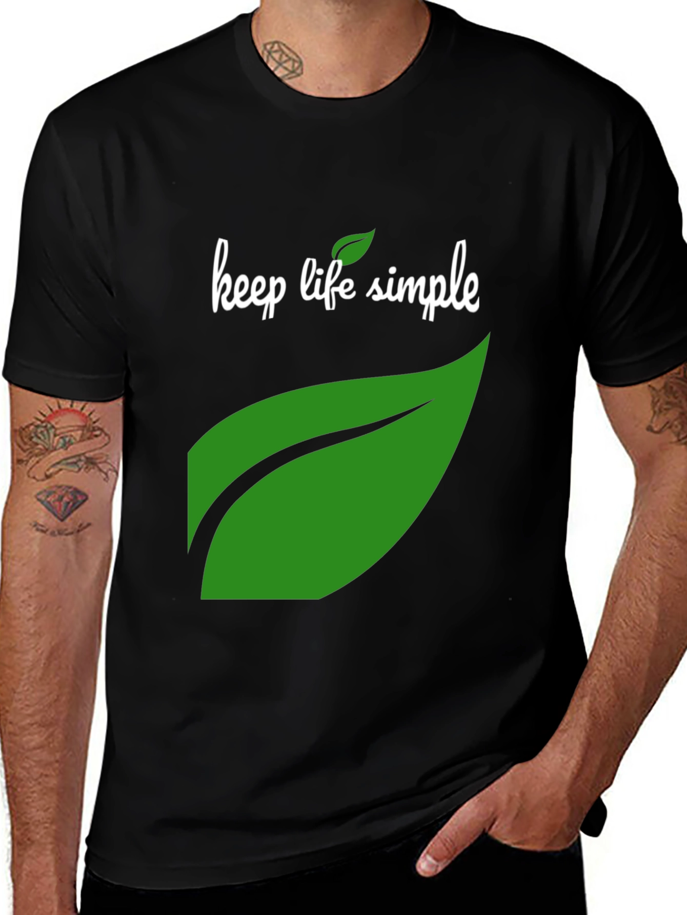 Variant 23 of Keep Life Simple Black Graphic T-Shirt