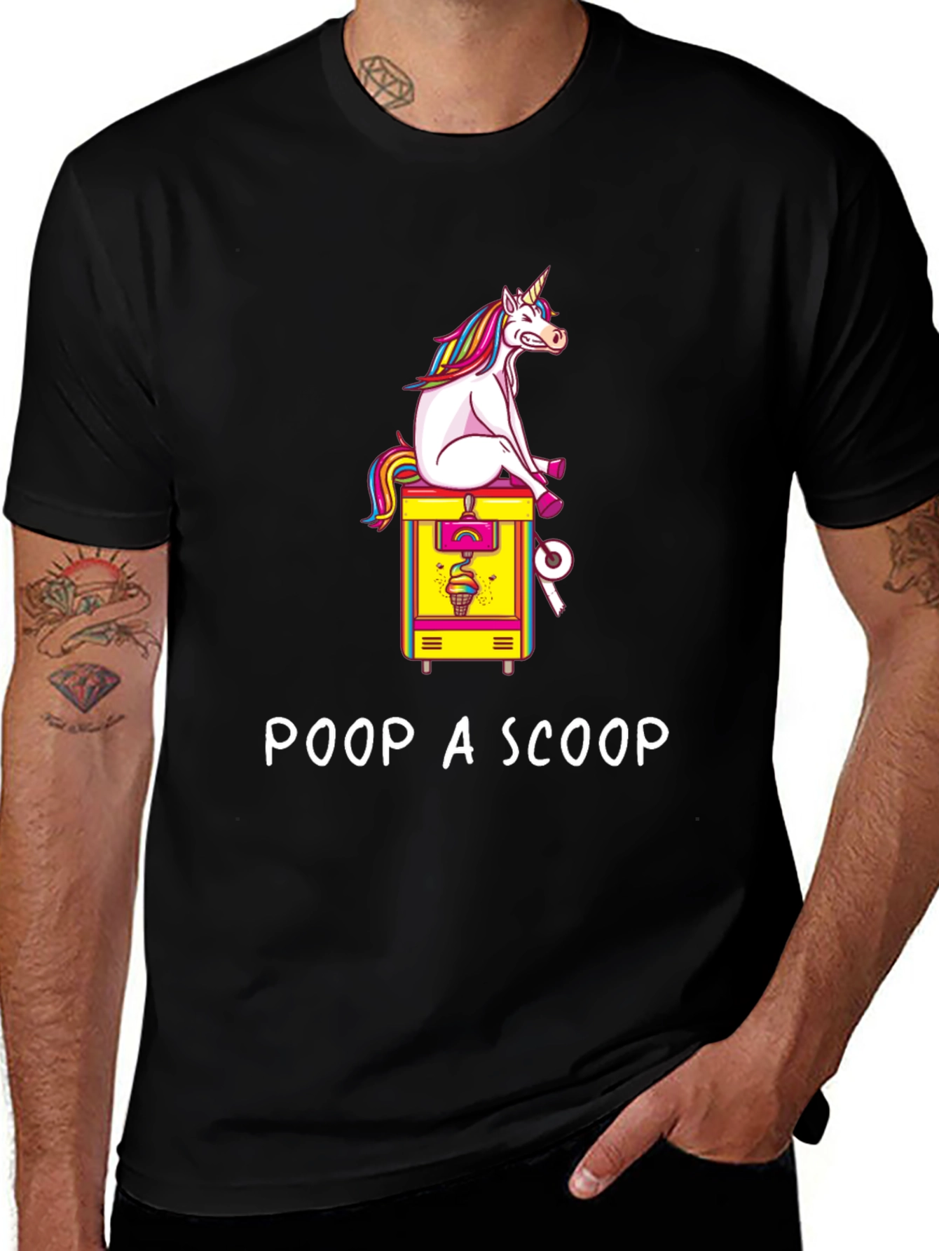 Variant 15 of Poop a Scoop Funny Unicorn Graphic Tee