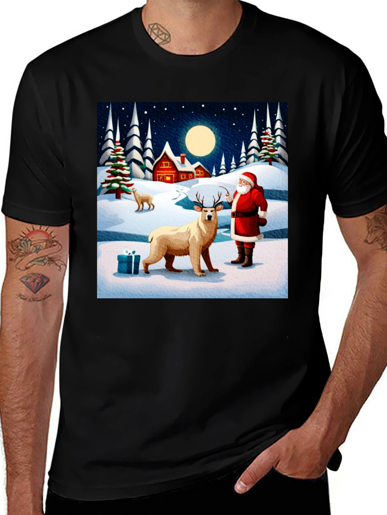 Variant 4 of Festive Winter Scene Graphic Tee
