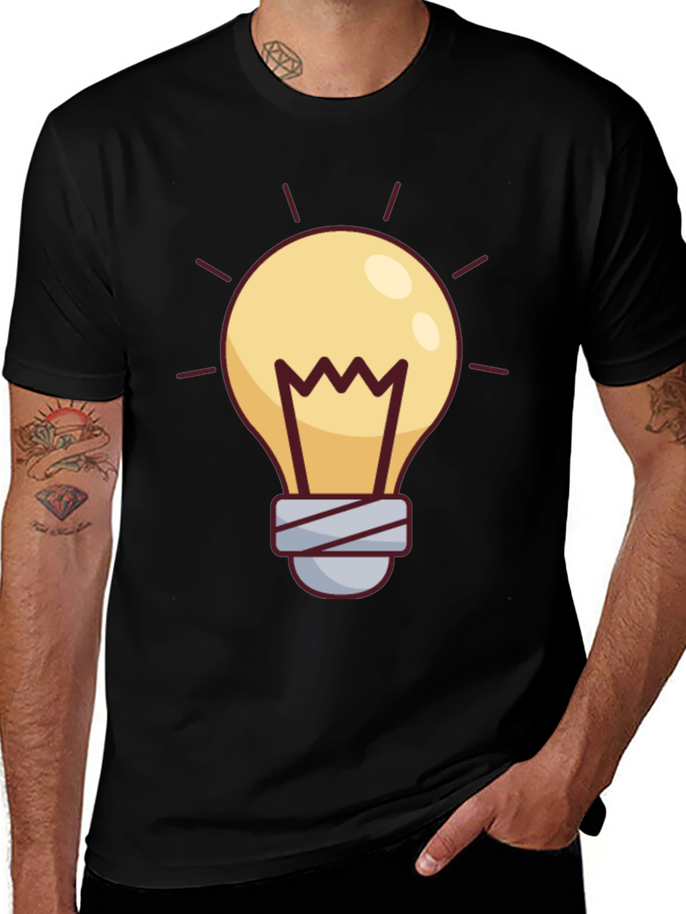 Variant 13 of Idea Bulb Graphic Tee - Mens Cotton Casual T-Shirt