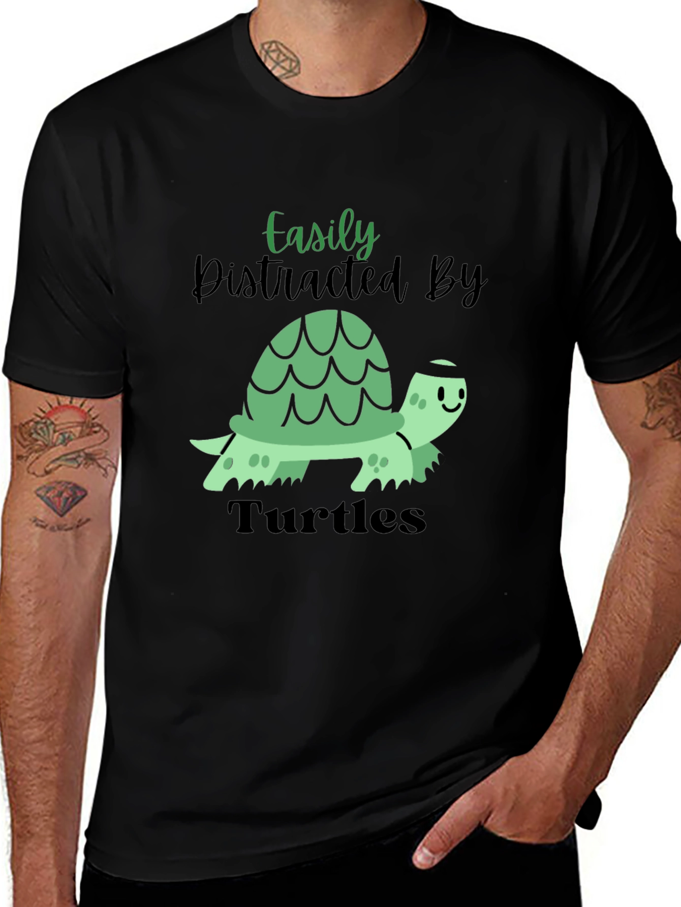 Variant 26 of Easily Distracted By Turtles Men's T-Shirt