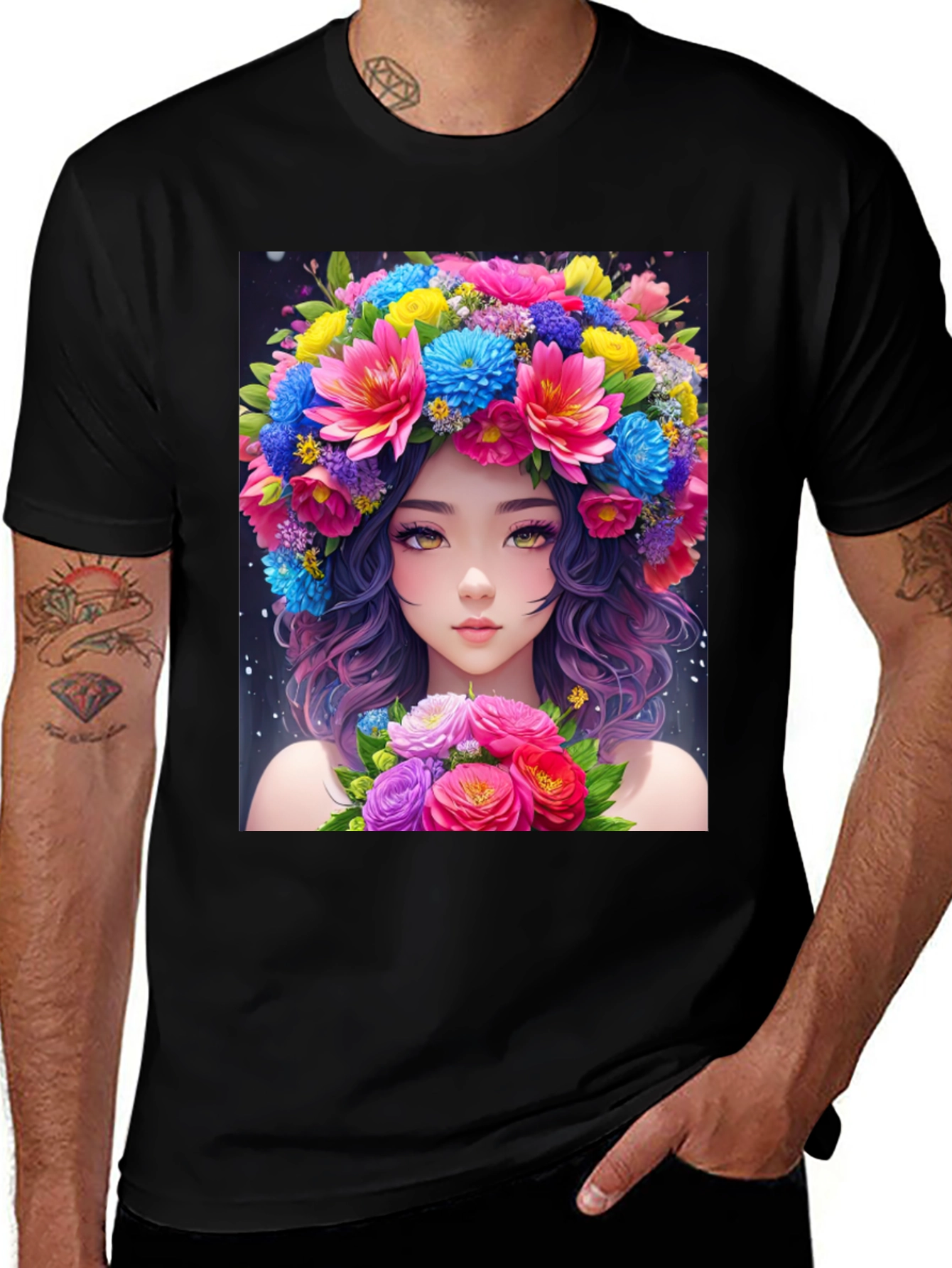 Variant 6 of Floral Girl Graphic Tee - Soft Cotton Comfort